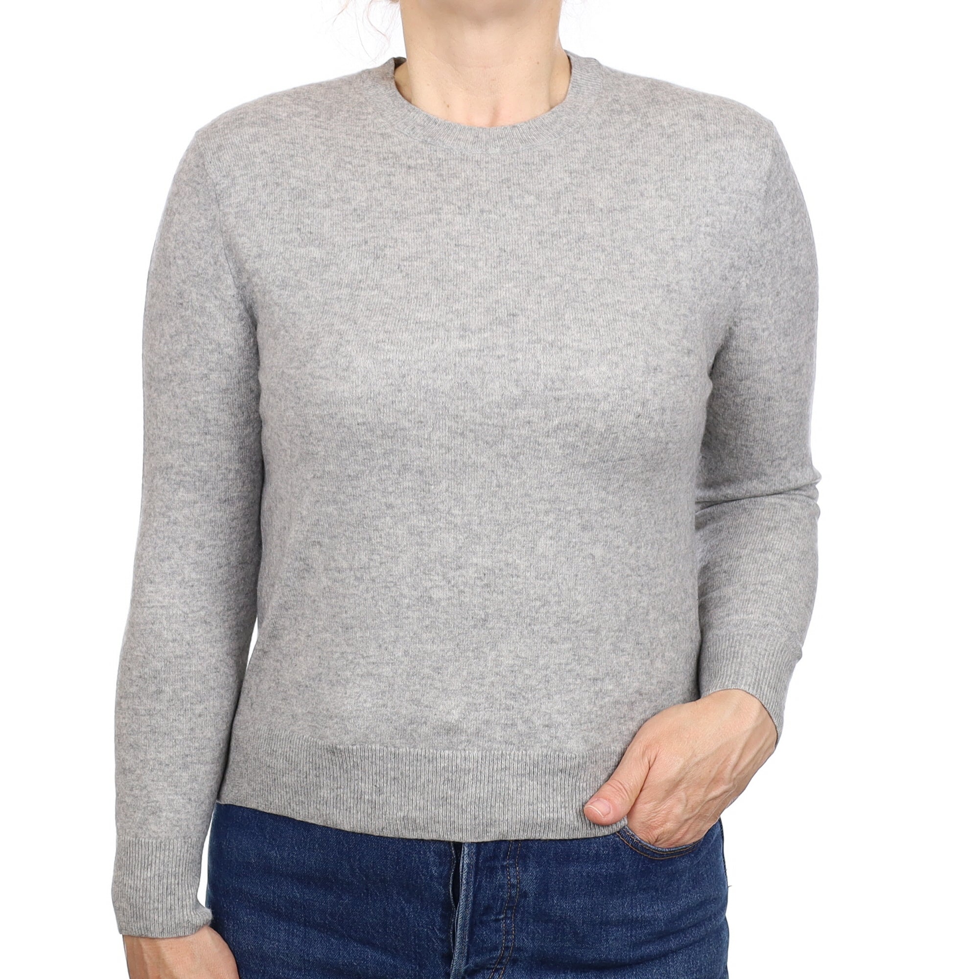 Smoke Grey Cashmere Crew Neck Jumper Medium