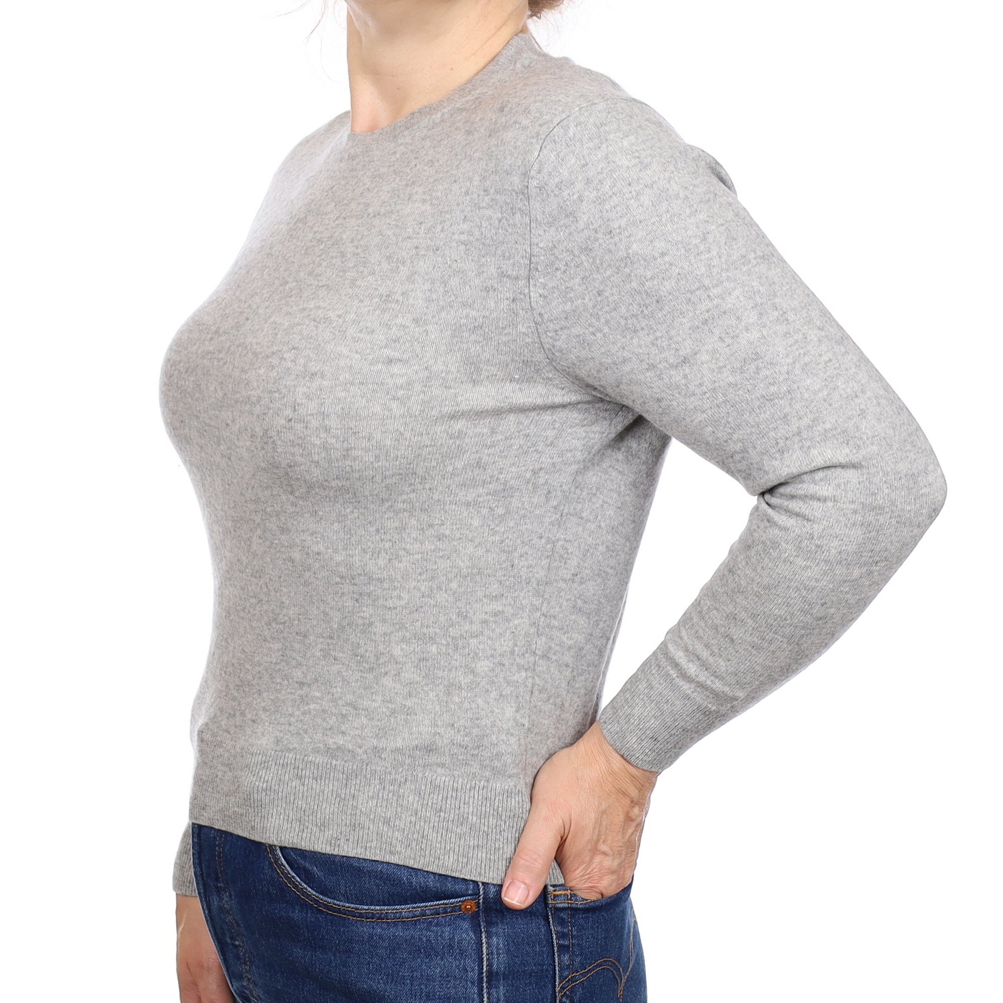Smoke Grey Cashmere Crew Neck Jumper Medium