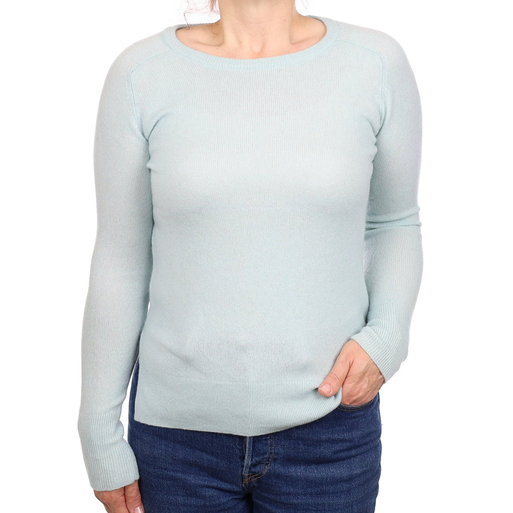 Mint Green Cashmere Crew Neck Jumper Medium