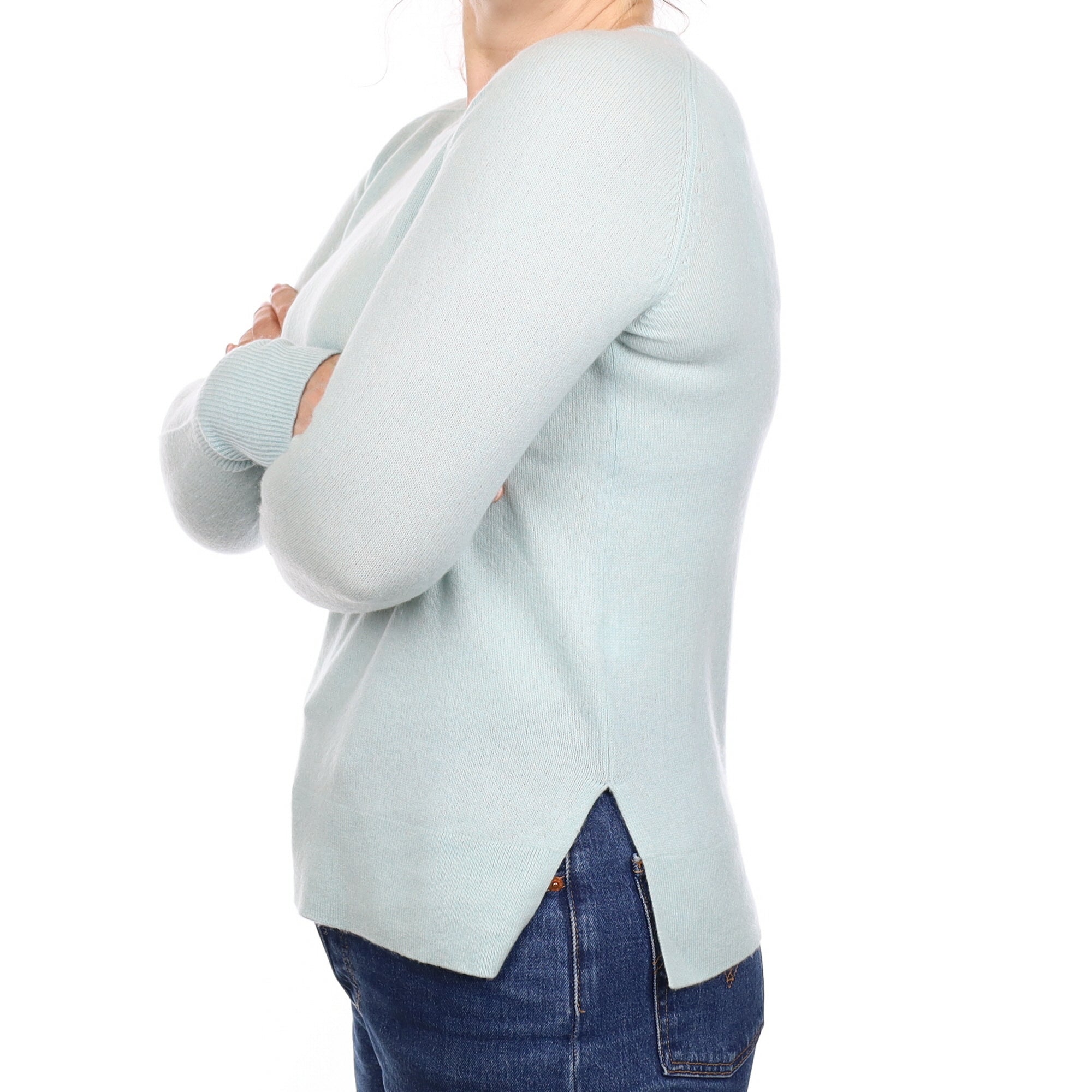 Mint Green Cashmere Crew Neck Jumper Medium