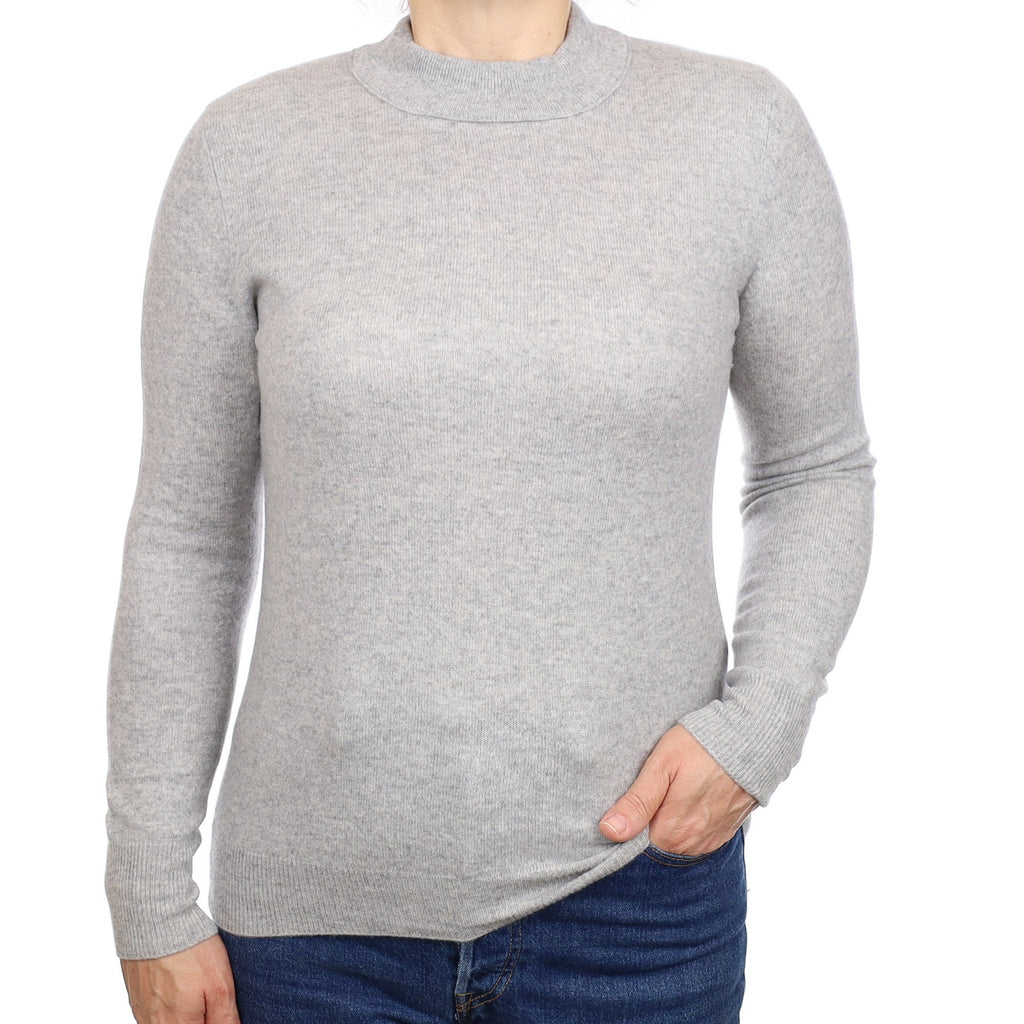 Smoke Grey Cashmere Turtleneck Jumper Medium