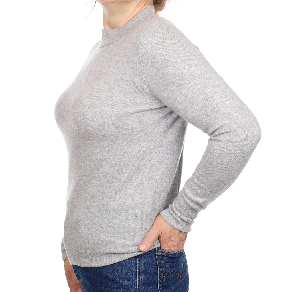 Smoke Grey Cashmere Turtleneck Jumper Medium