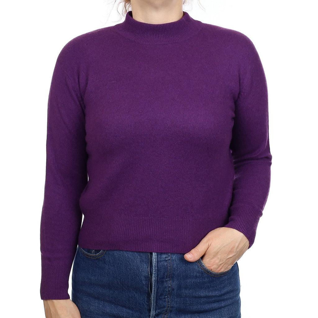 Blueberry Purple Cashmere Turtleneck Jumper Medium