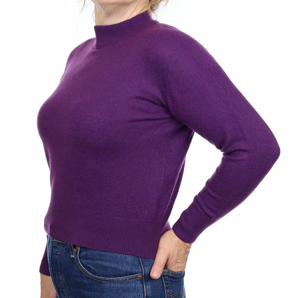 Blueberry Purple Cashmere Turtleneck Jumper Medium