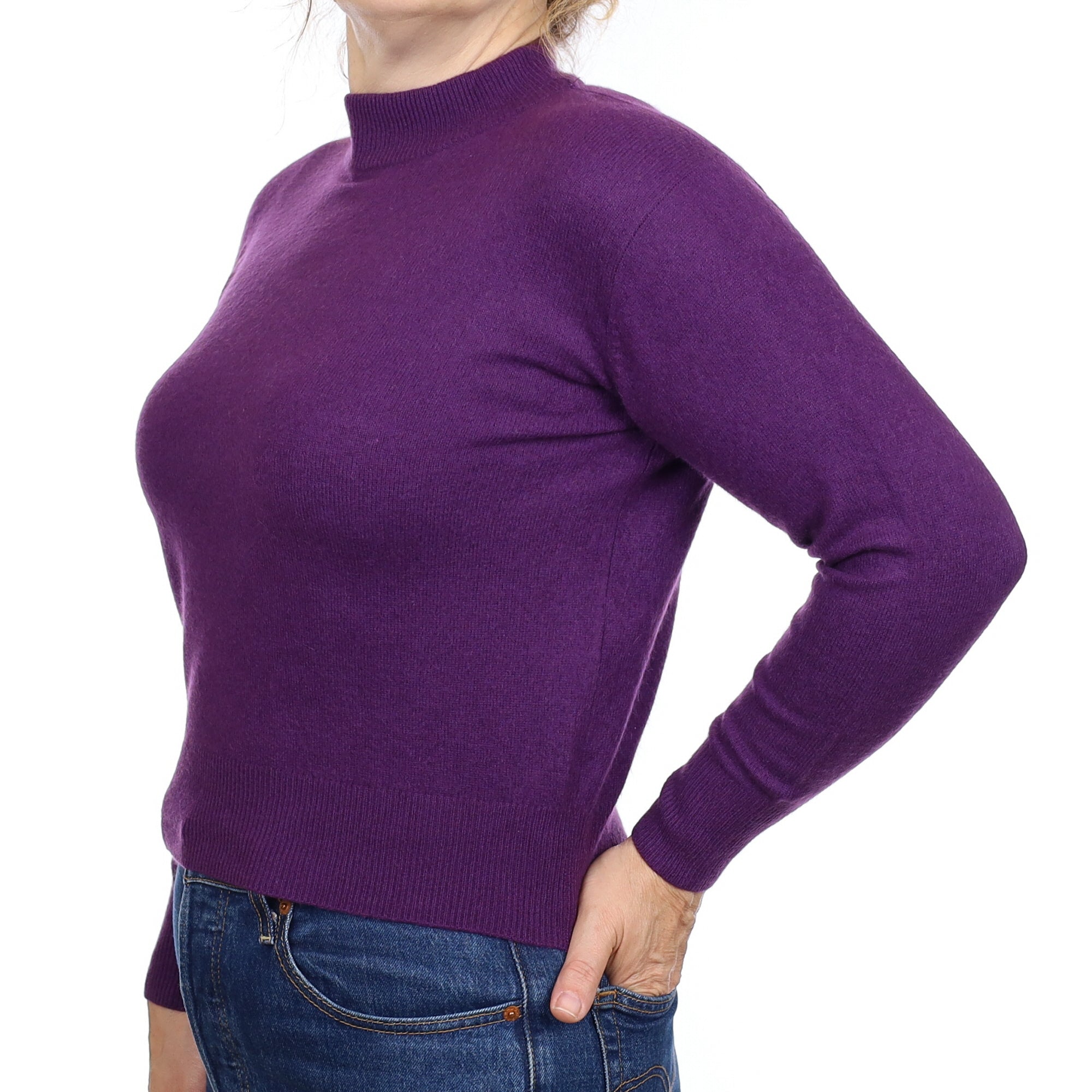 Blueberry Purple Cashmere Turtleneck Jumper Medium