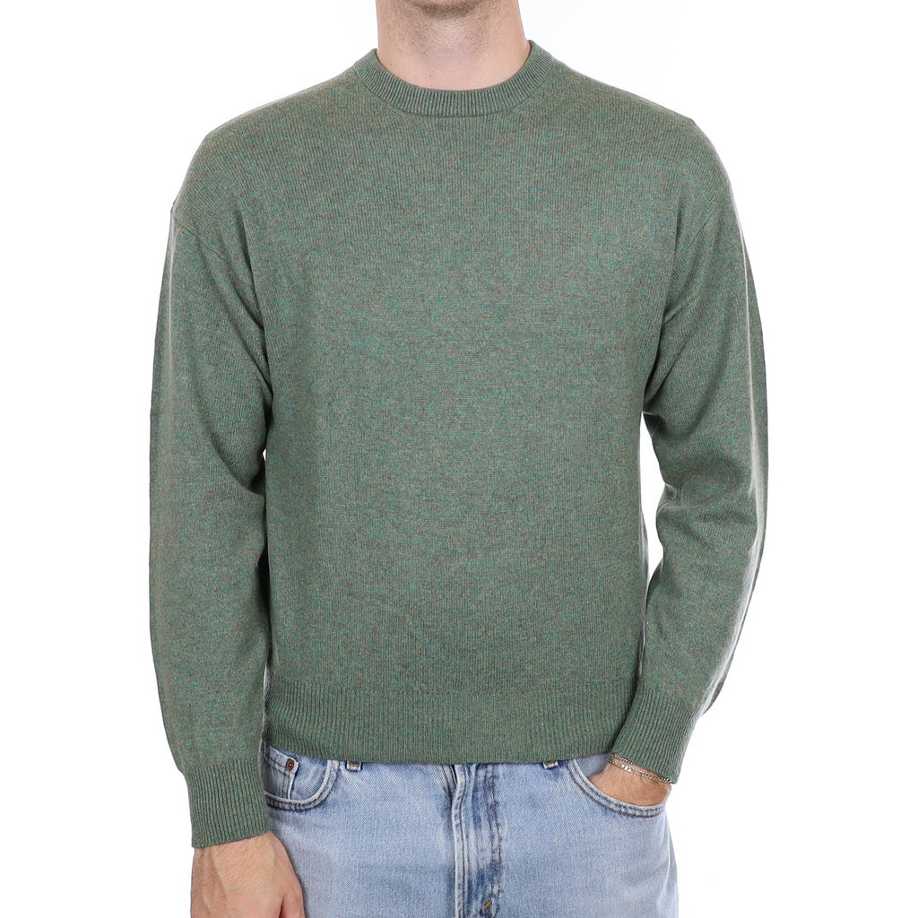 Men's green Marl Cashmere Crew Neck Jumper Medium