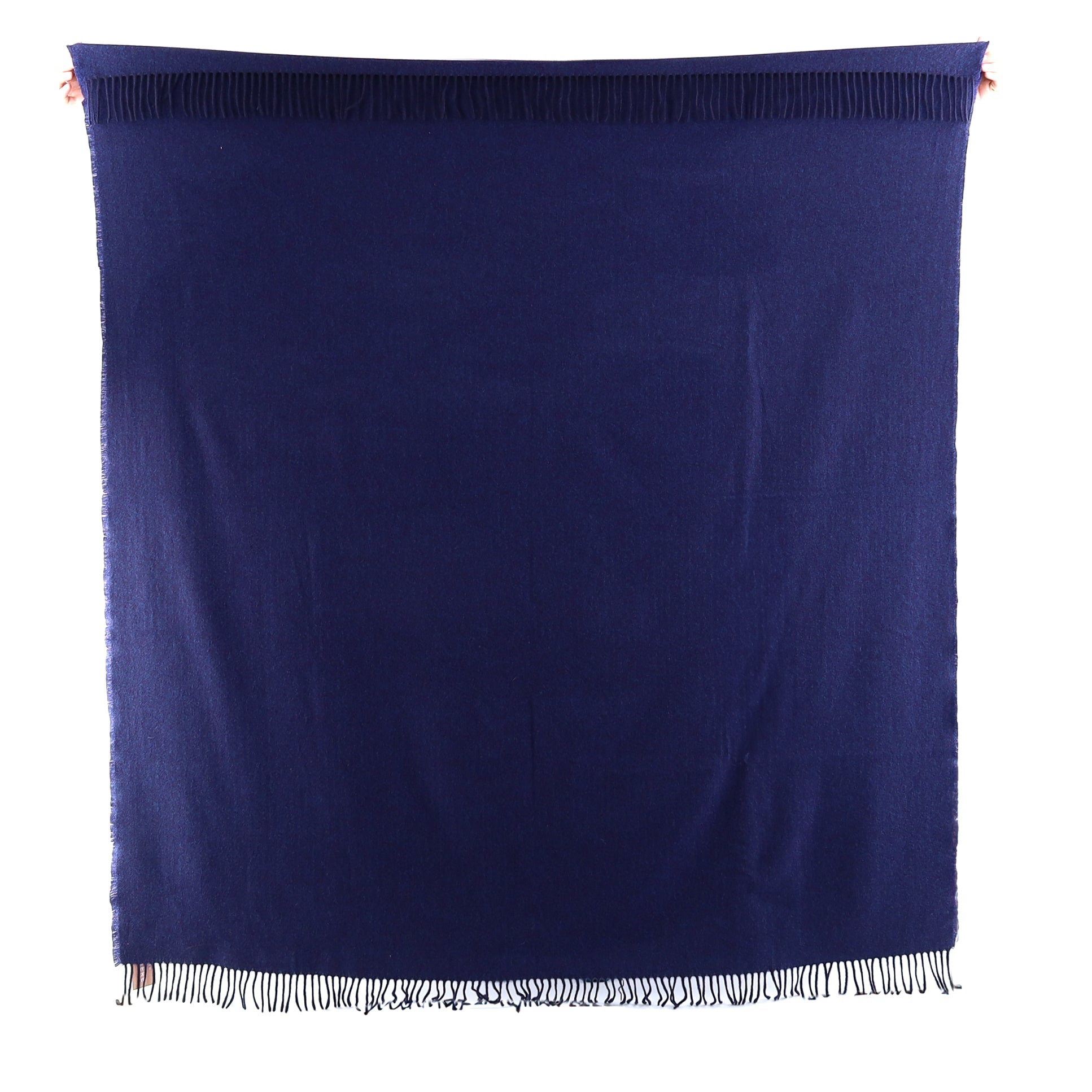 Brand New English Deep Purple and Blue Marl Luxury Woven Cashmere Blanket