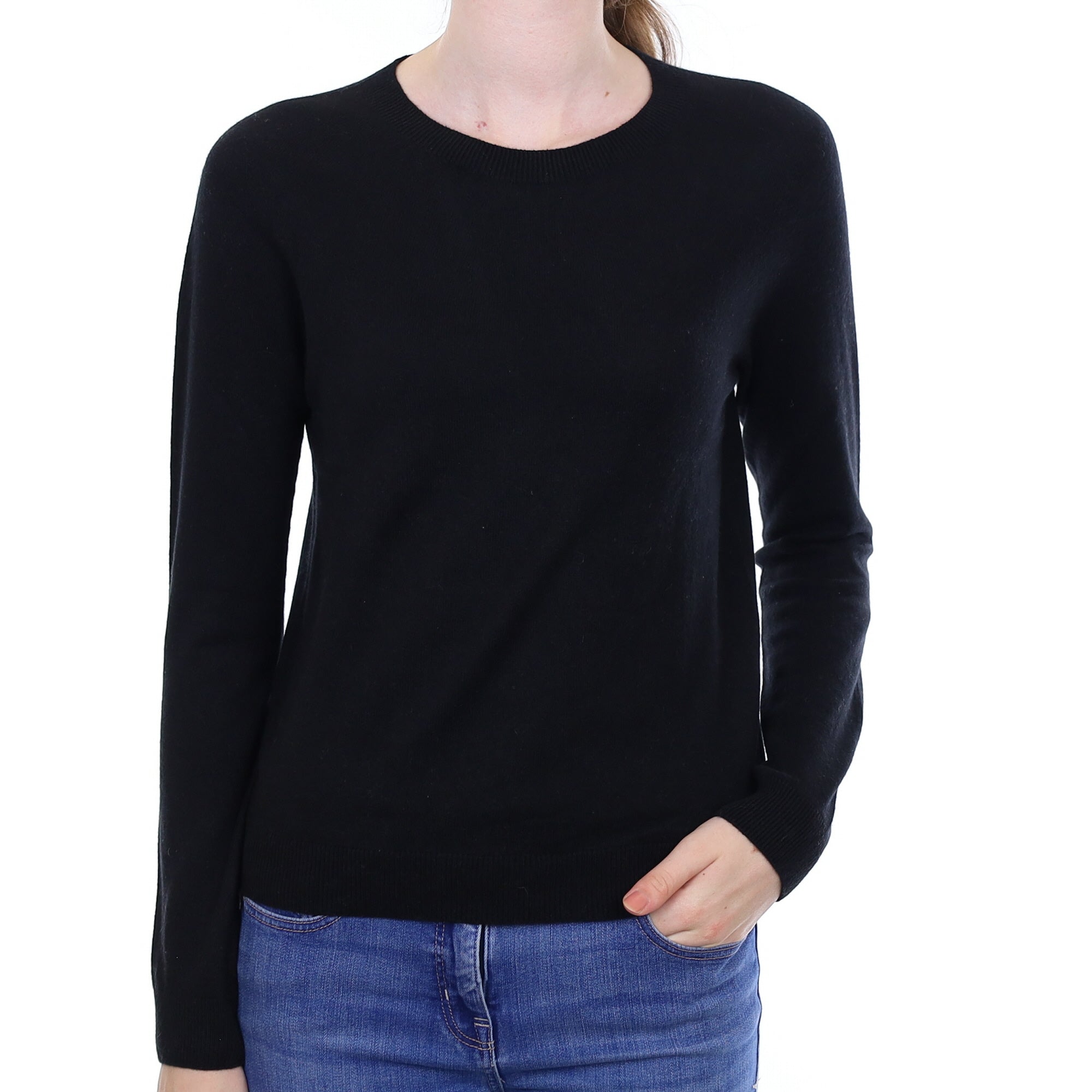 Black Cashmere Crew Neck Jumper Extra Small