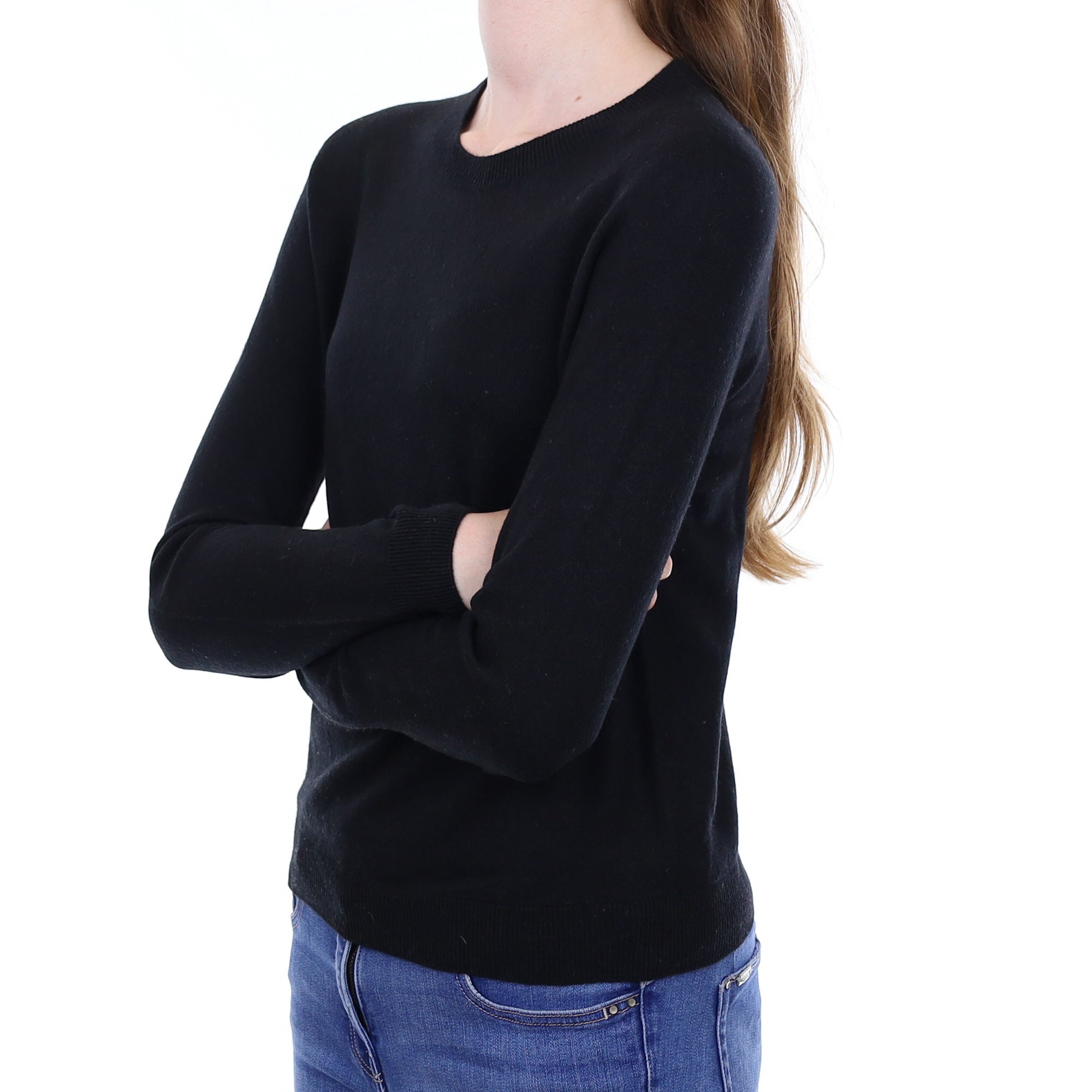 Black Cashmere Crew Neck Jumper Extra Small