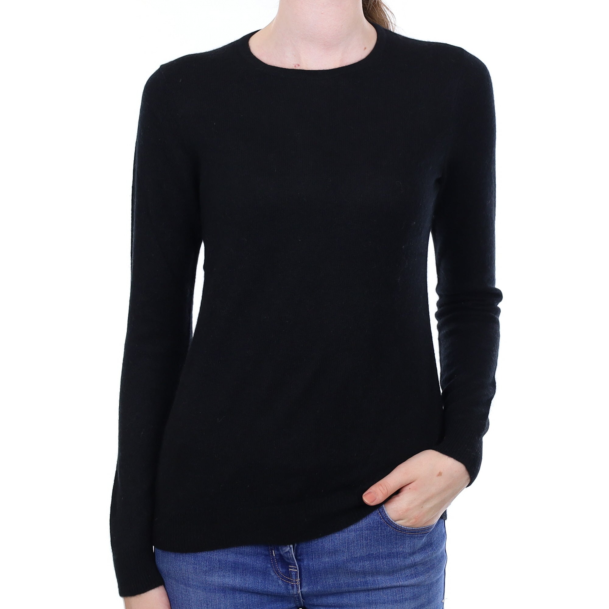 Black Cashmere Crew Neck Jumper Extra Small