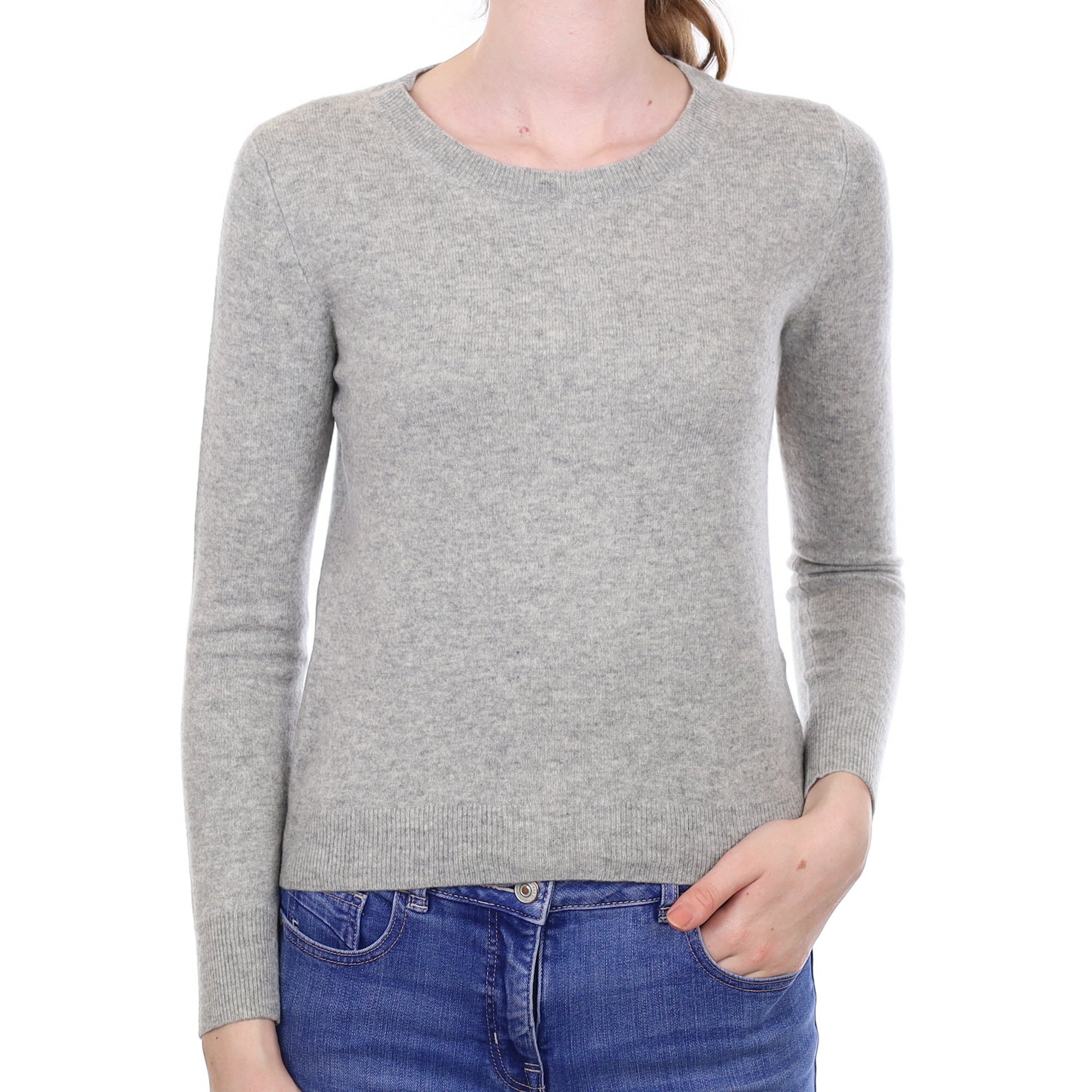 Smoke Grey Cashmere Crew Neck Jumper Extra Small