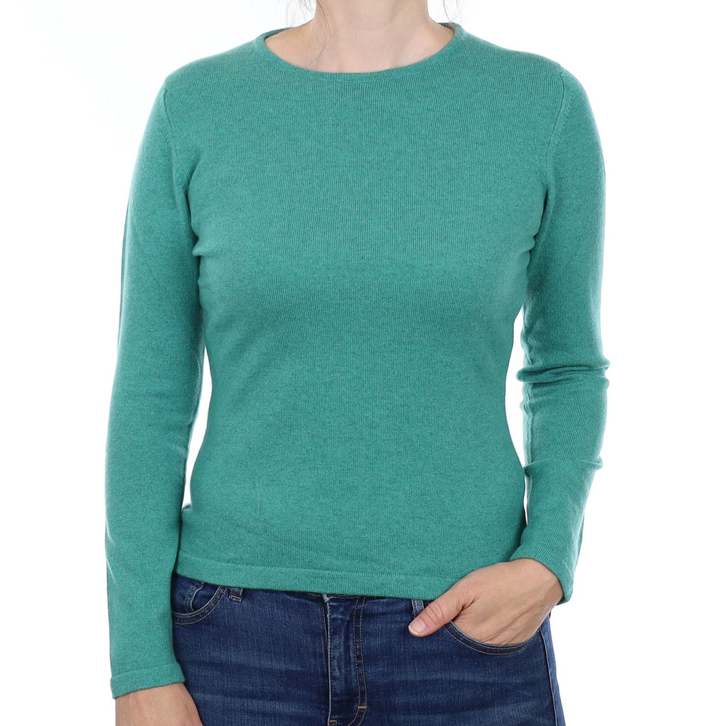 Scottish Spearmint Green Cashmere Crew Neck Jumper Small
