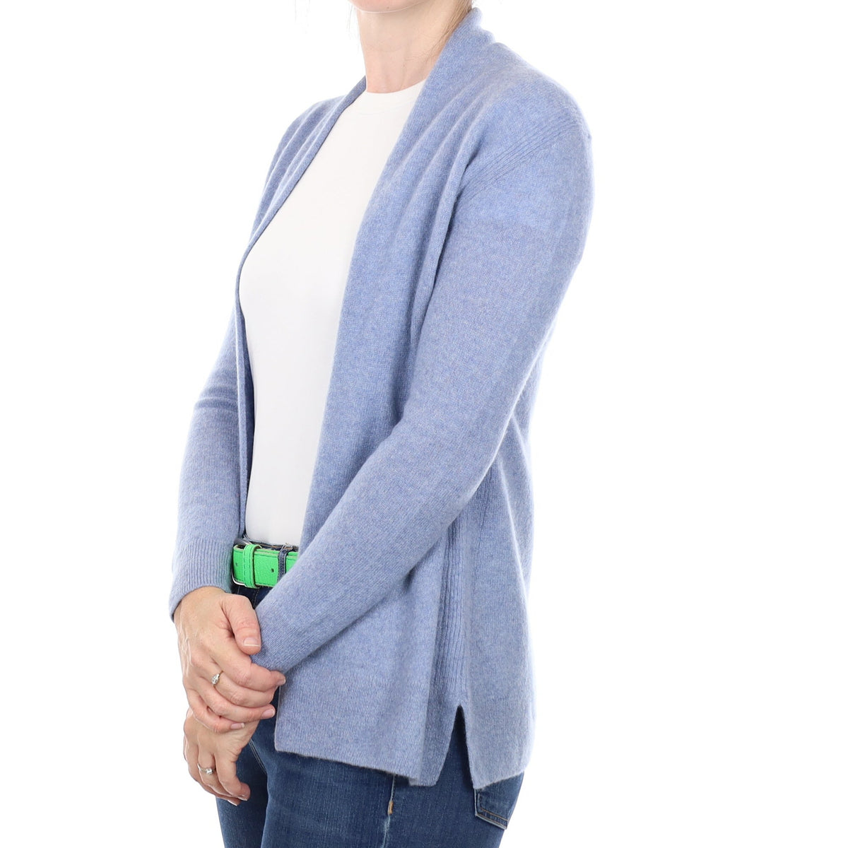 Sky Blue Cashmere Edge to Edge Cardigan Small