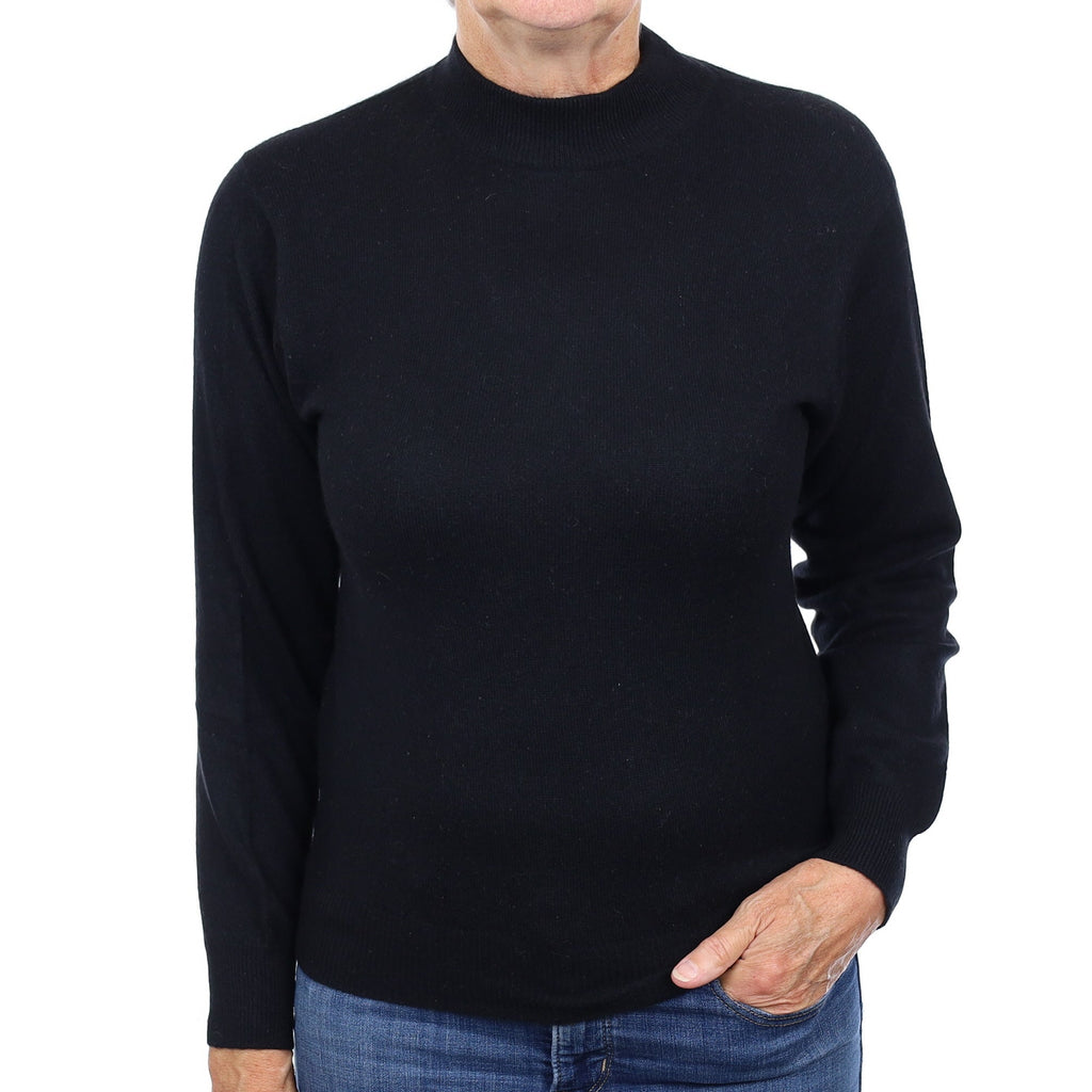 Black Cashmere Turtleneck Jumper Medium