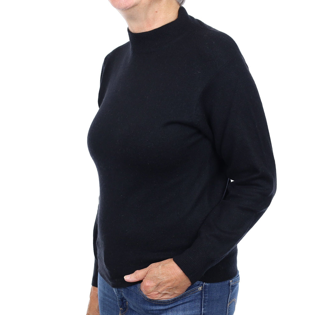 Black Cashmere Turtleneck Jumper Medium