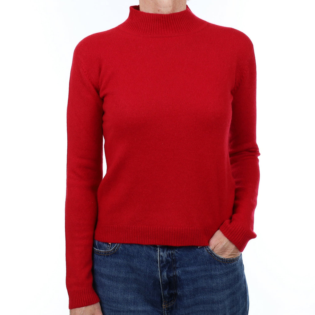 Berry Red Cashmere Turtleneck Jumper Small