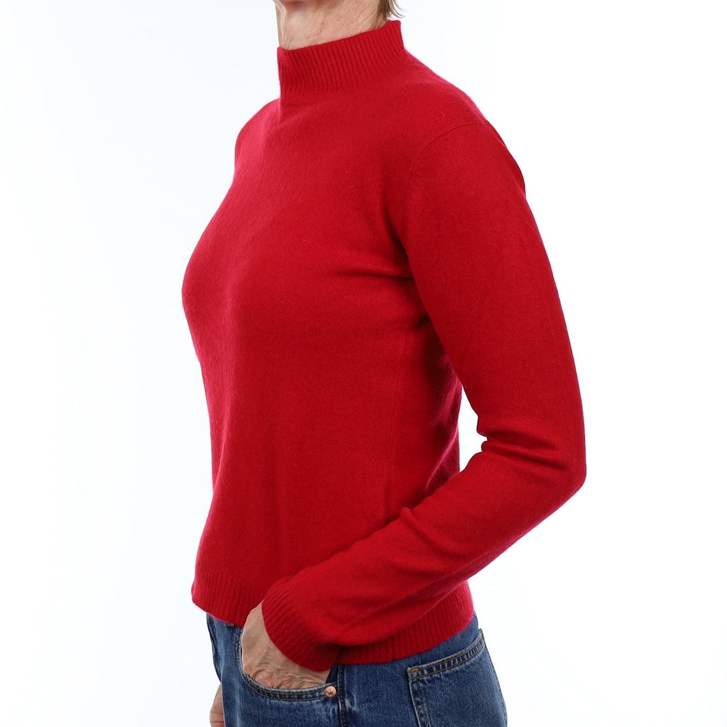 Berry Red Cashmere Turtleneck Jumper Small