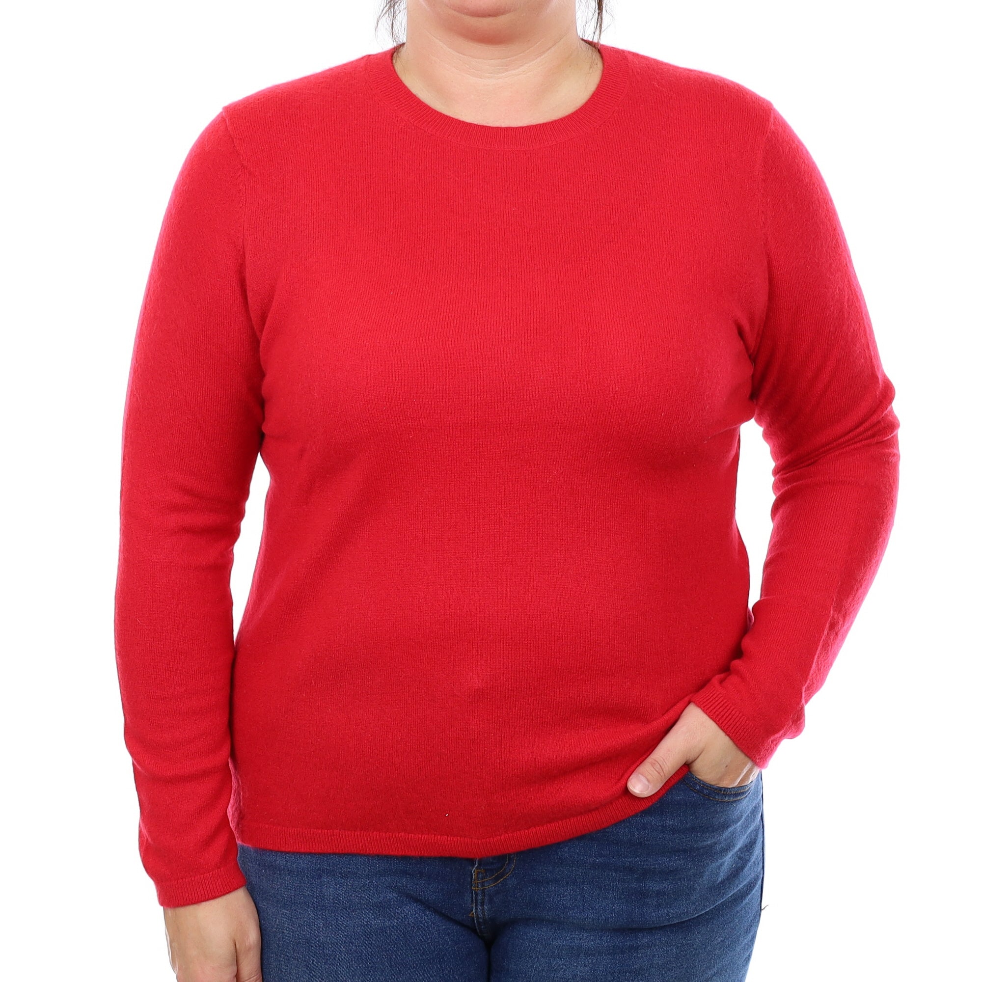 Ruby Red Cashmere Crew Neck Jumper Large