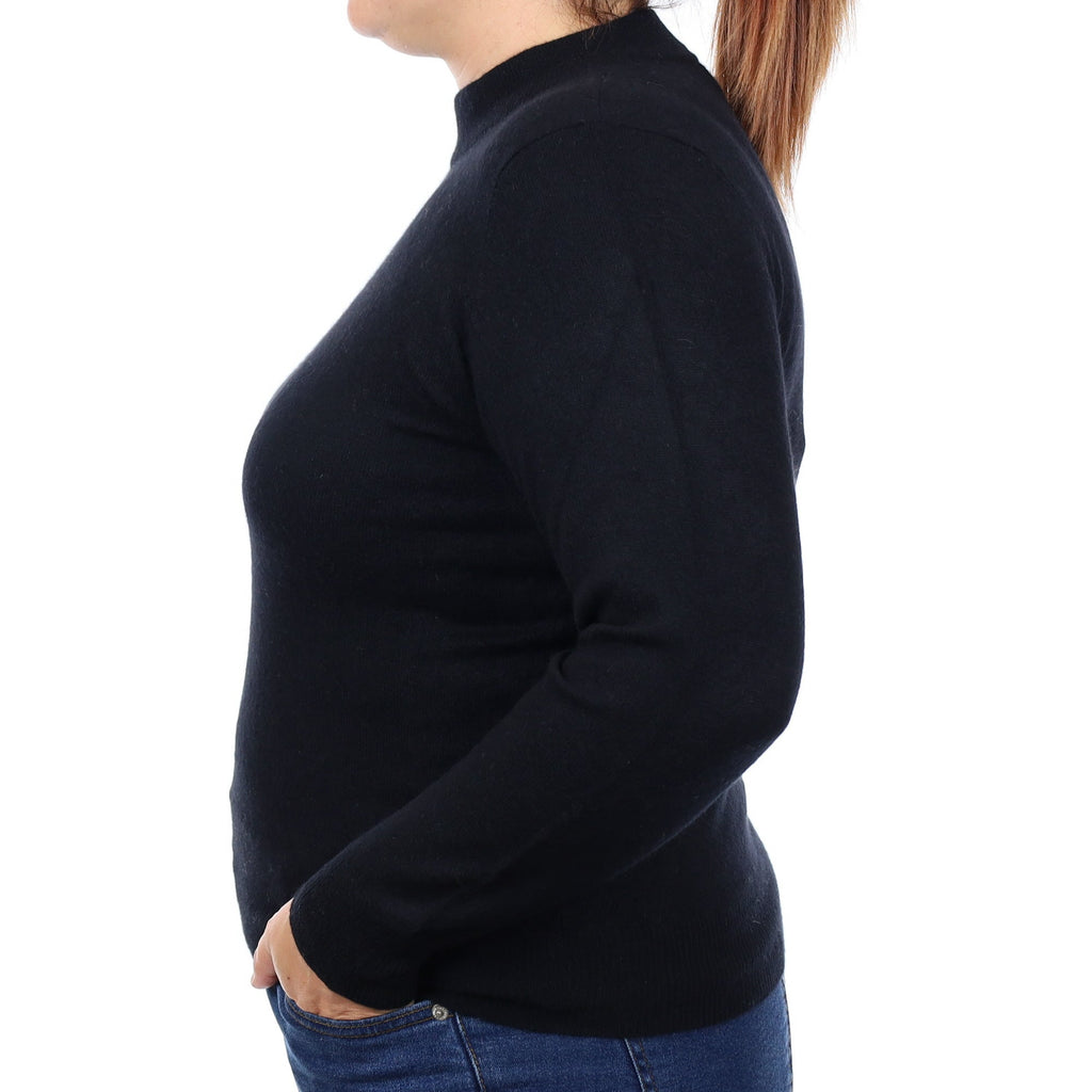 Black Cashmere Turtleneck Jumper Large