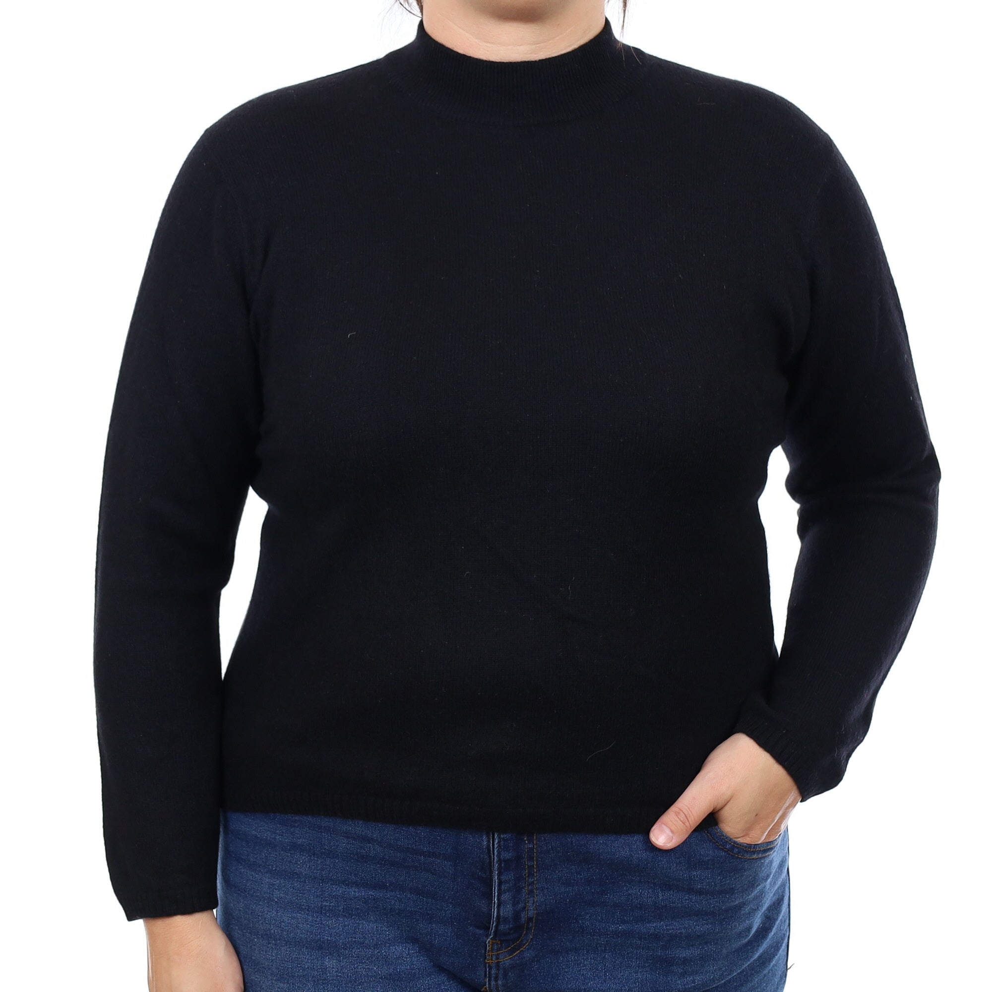 Black Cashmere Turtleneck Jumper Large