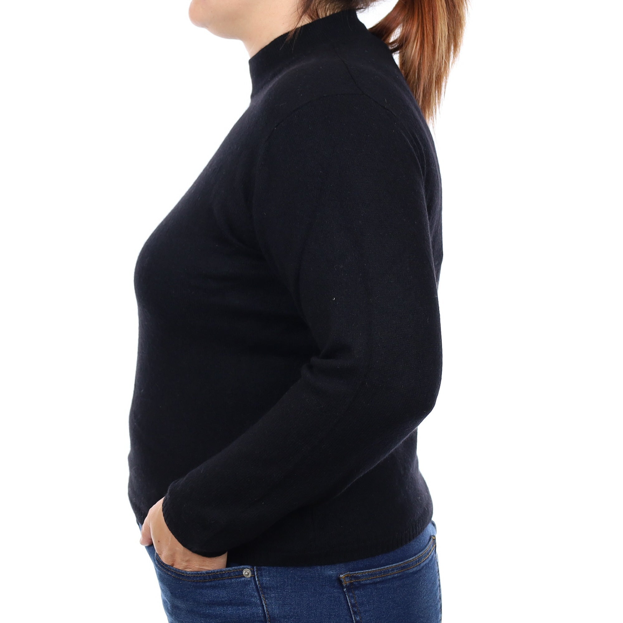 Black Cashmere Turtleneck Jumper Large