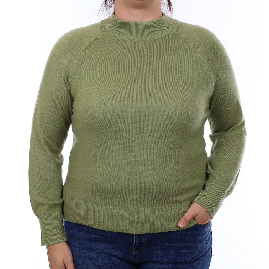 Moss Green Cashmere Turtleneck Jumper Large
