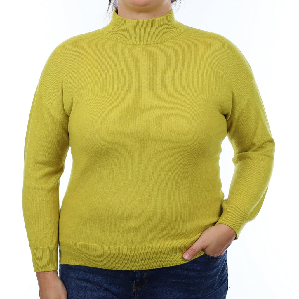 Chartreuse Cashmere Turtleneck Jumper Large