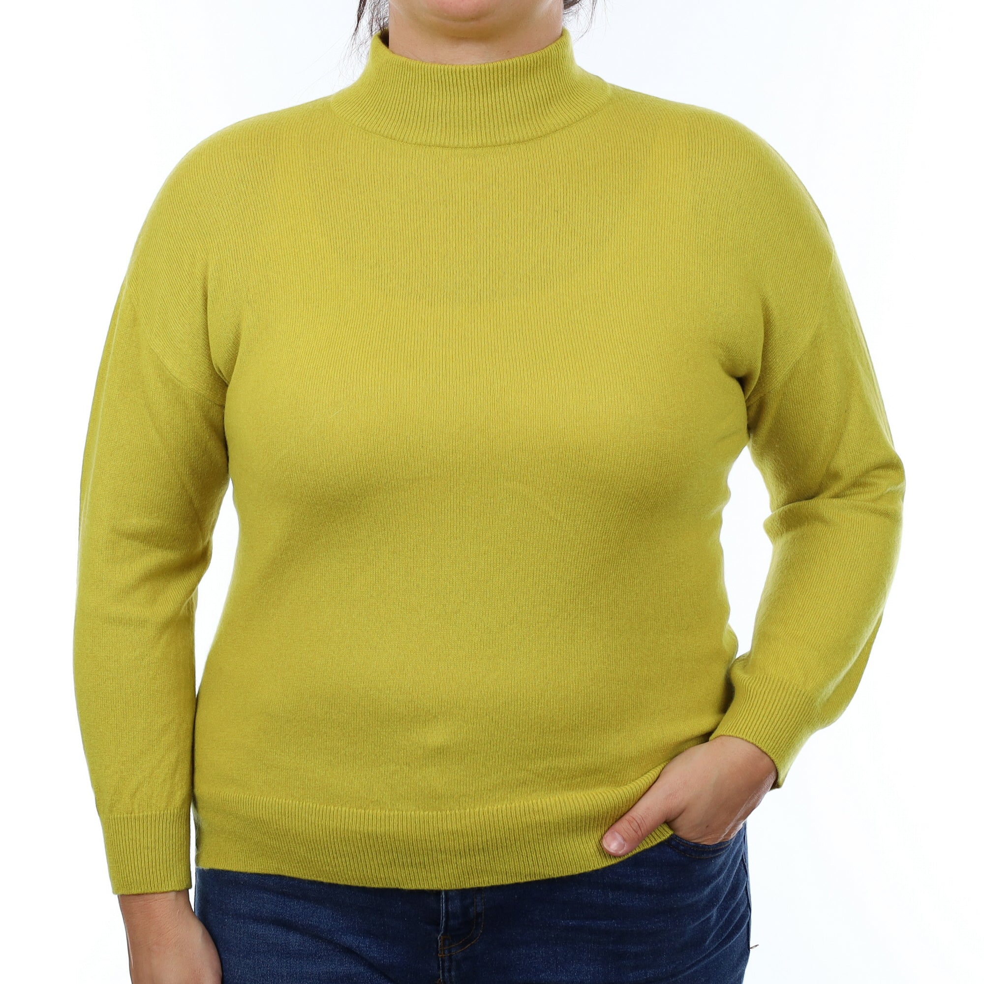 Chartreuse Cashmere Turtleneck Jumper Large