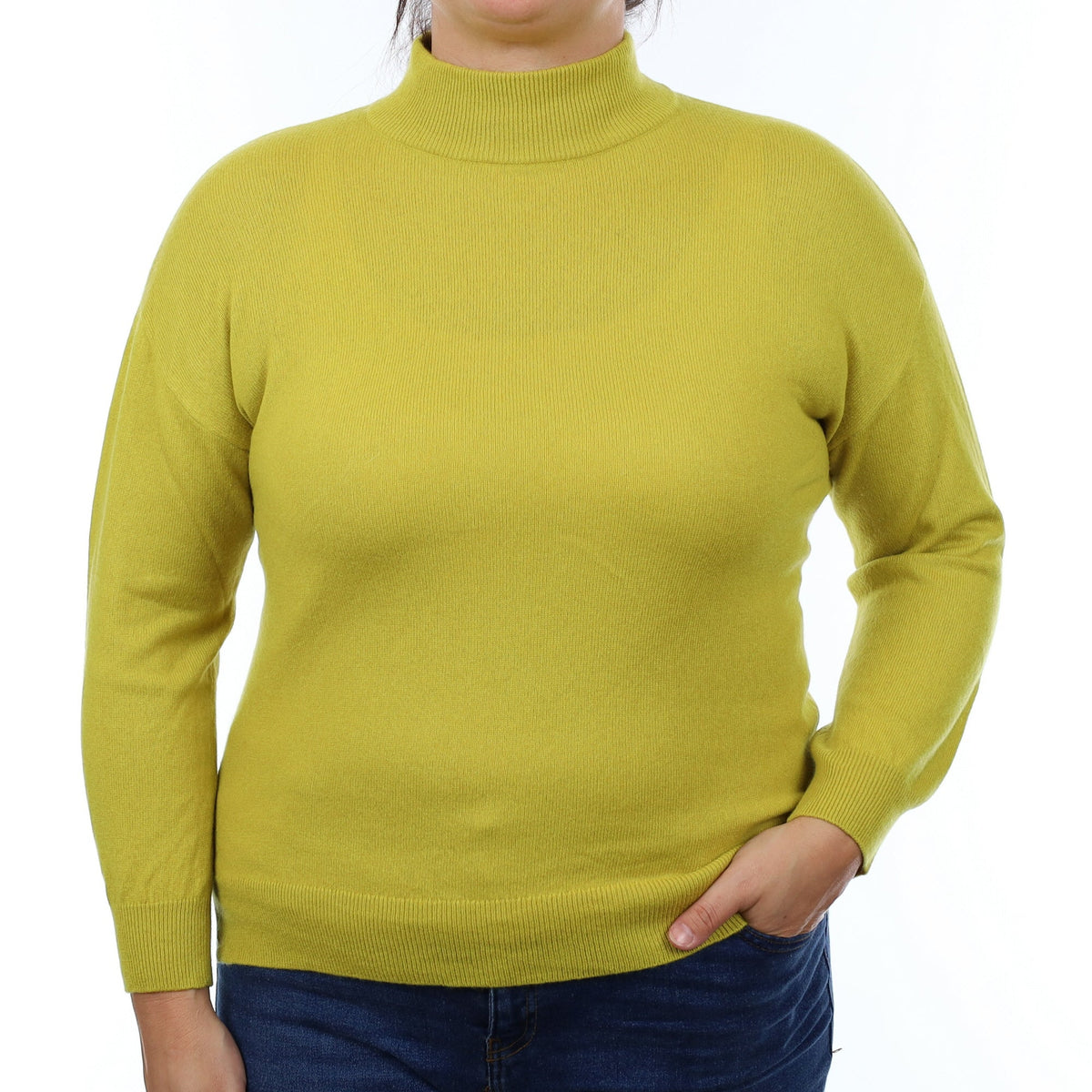 Chartreuse Cashmere Turtleneck Jumper Large