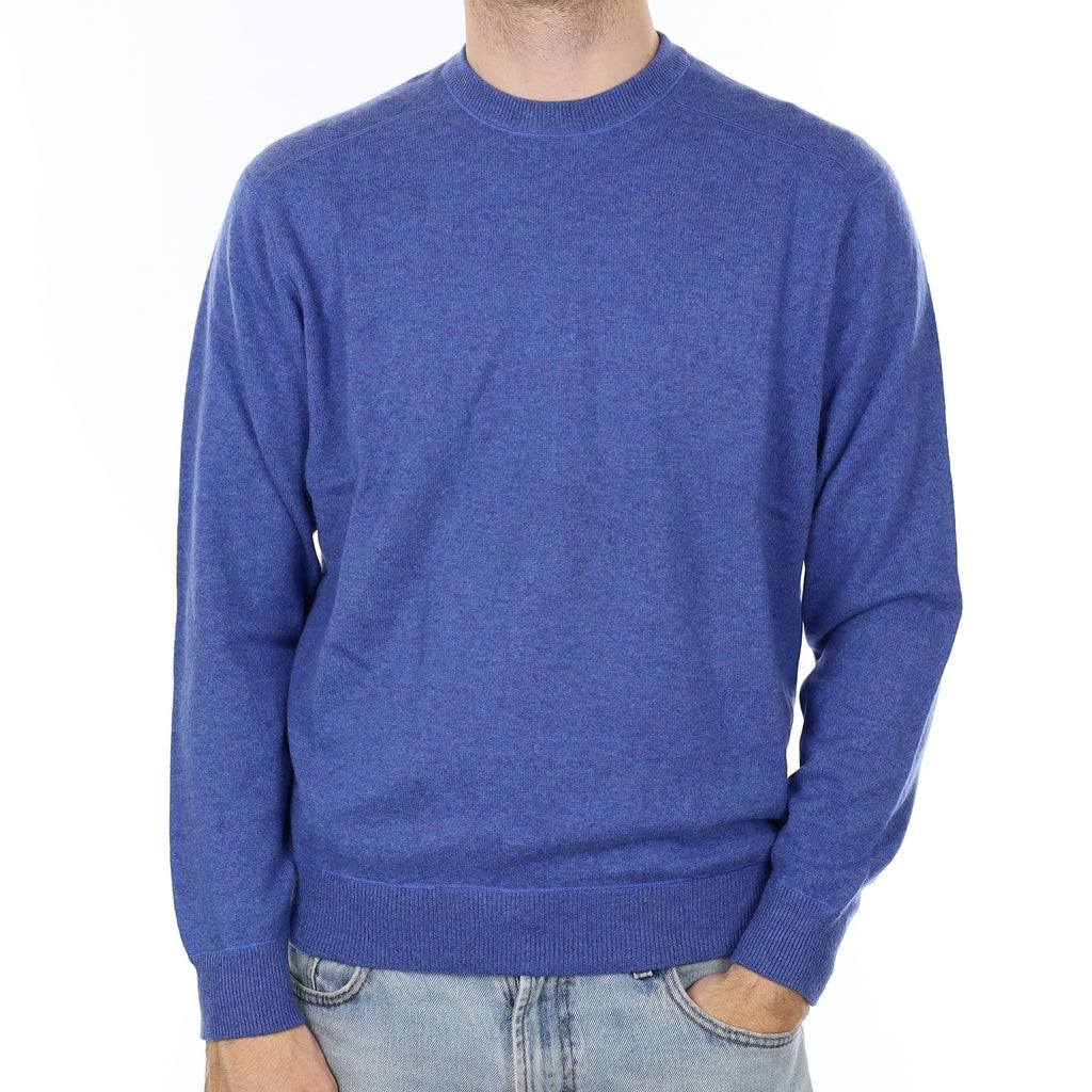 Men's Navy Cashmere Crew Neck Jumper Large