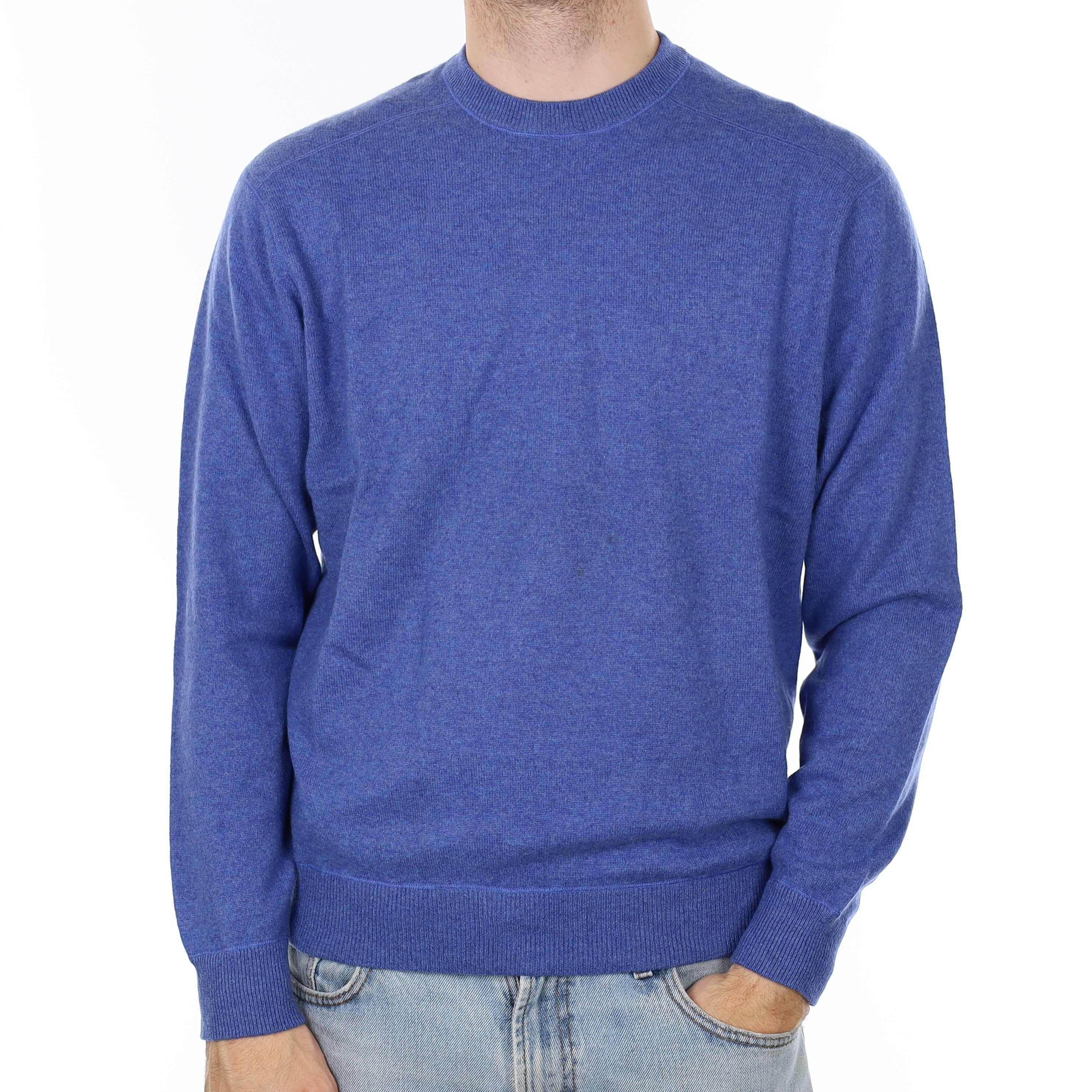 Men's Navy Cashmere Crew Neck Jumper Large