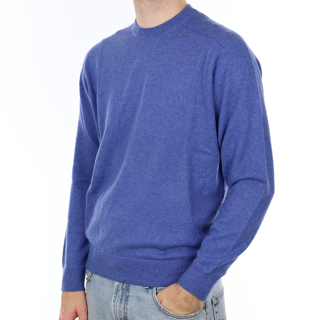 Men's Navy Cashmere Crew Neck Jumper Large