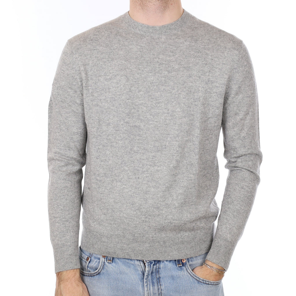 Men's Smoke Grey Cashmere Crew Neck Jumper Medium