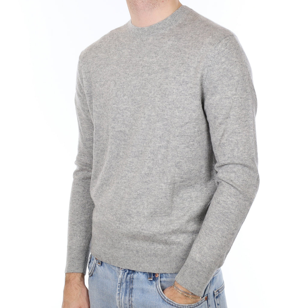 Men's Smoke Grey Cashmere Crew Neck Jumper Medium
