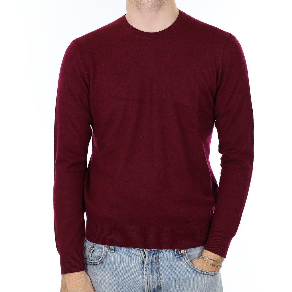 Men's Mulberry Purple Cashmere Crew Neck Jumper Medium