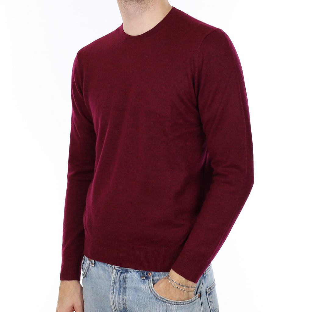 Men's Mulberry Purple Cashmere Crew Neck Jumper Medium