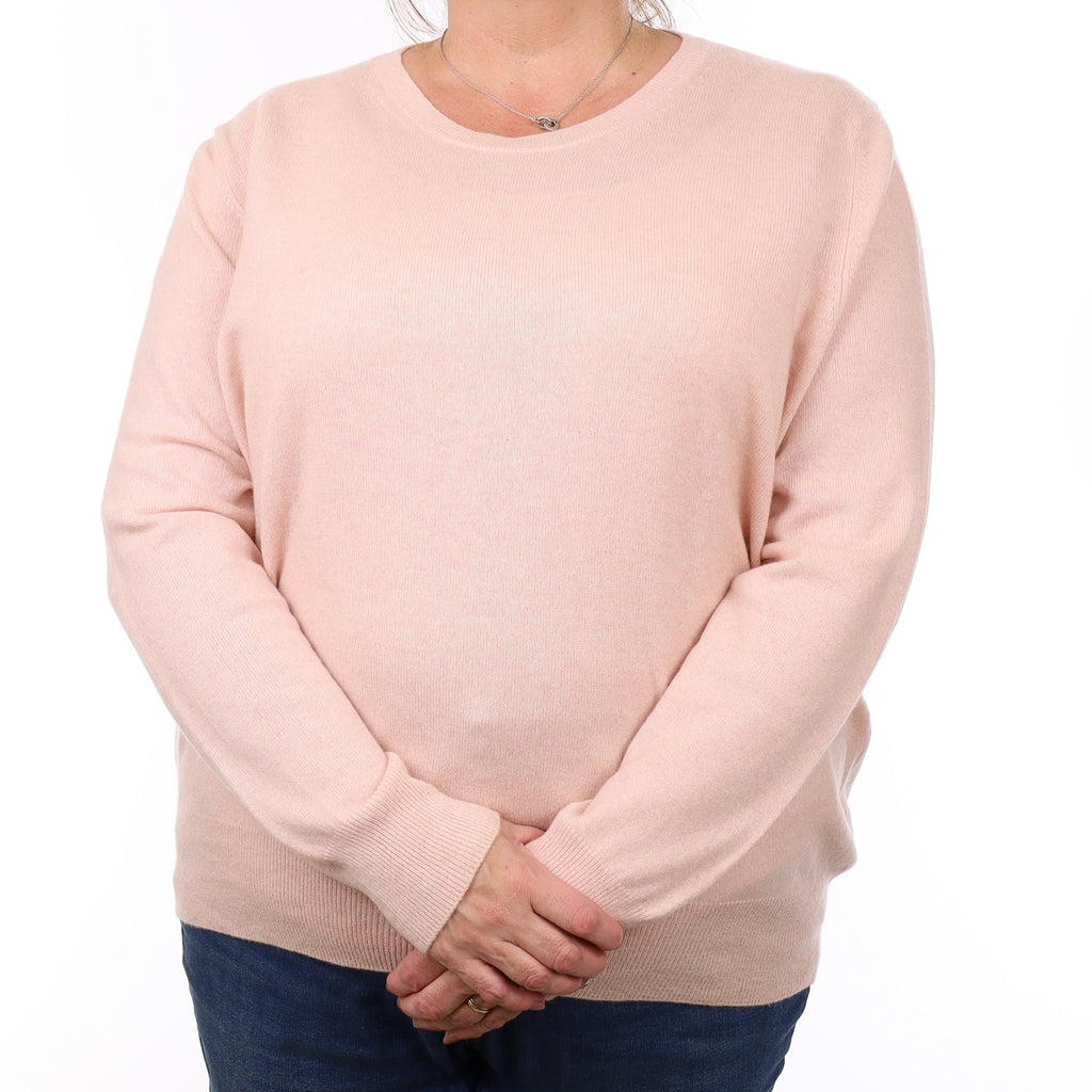 Shell Pink Cashmere Crew Neck Jumper 3XL