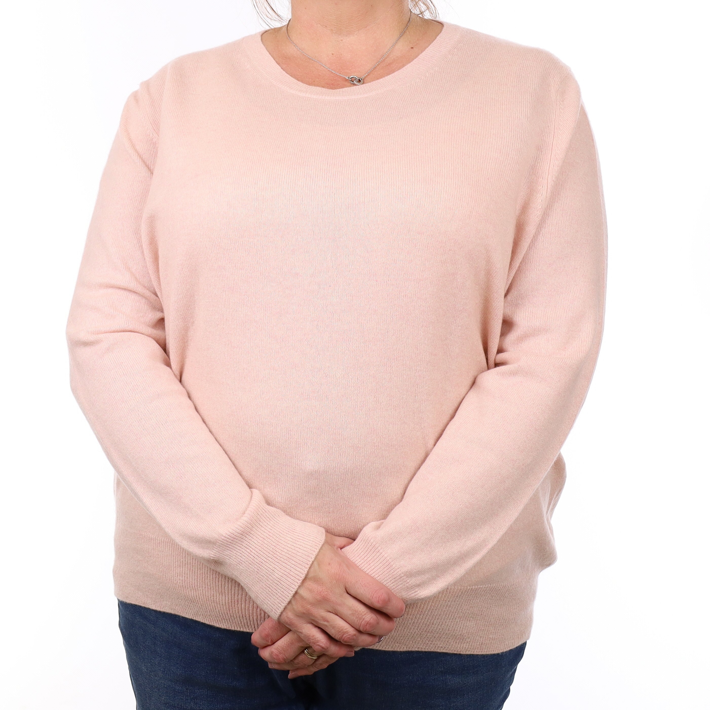 Shell Pink Cashmere Crew Neck Jumper 3XL