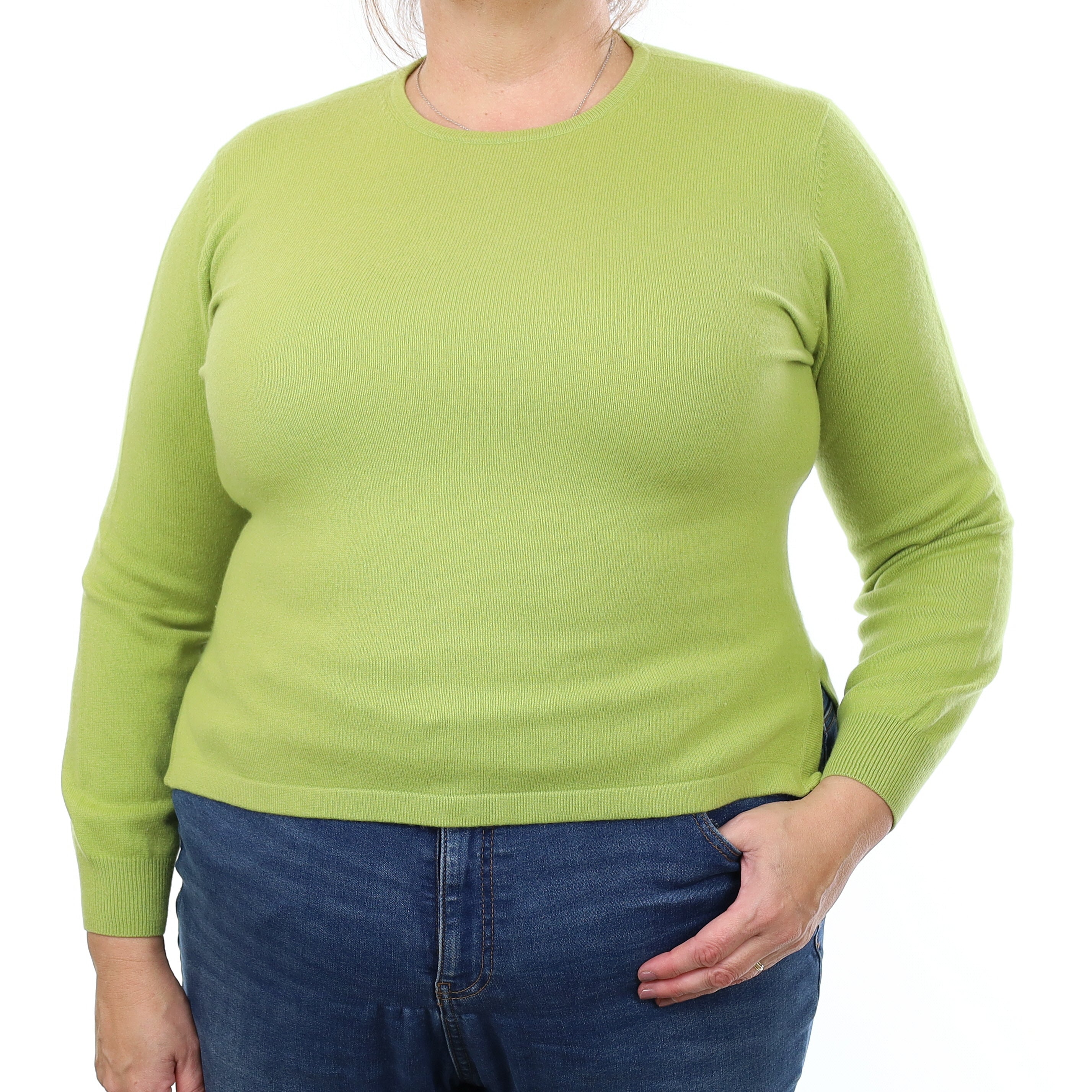 Key Lime Green Cashmere Crew Neck Jumper Extra Large