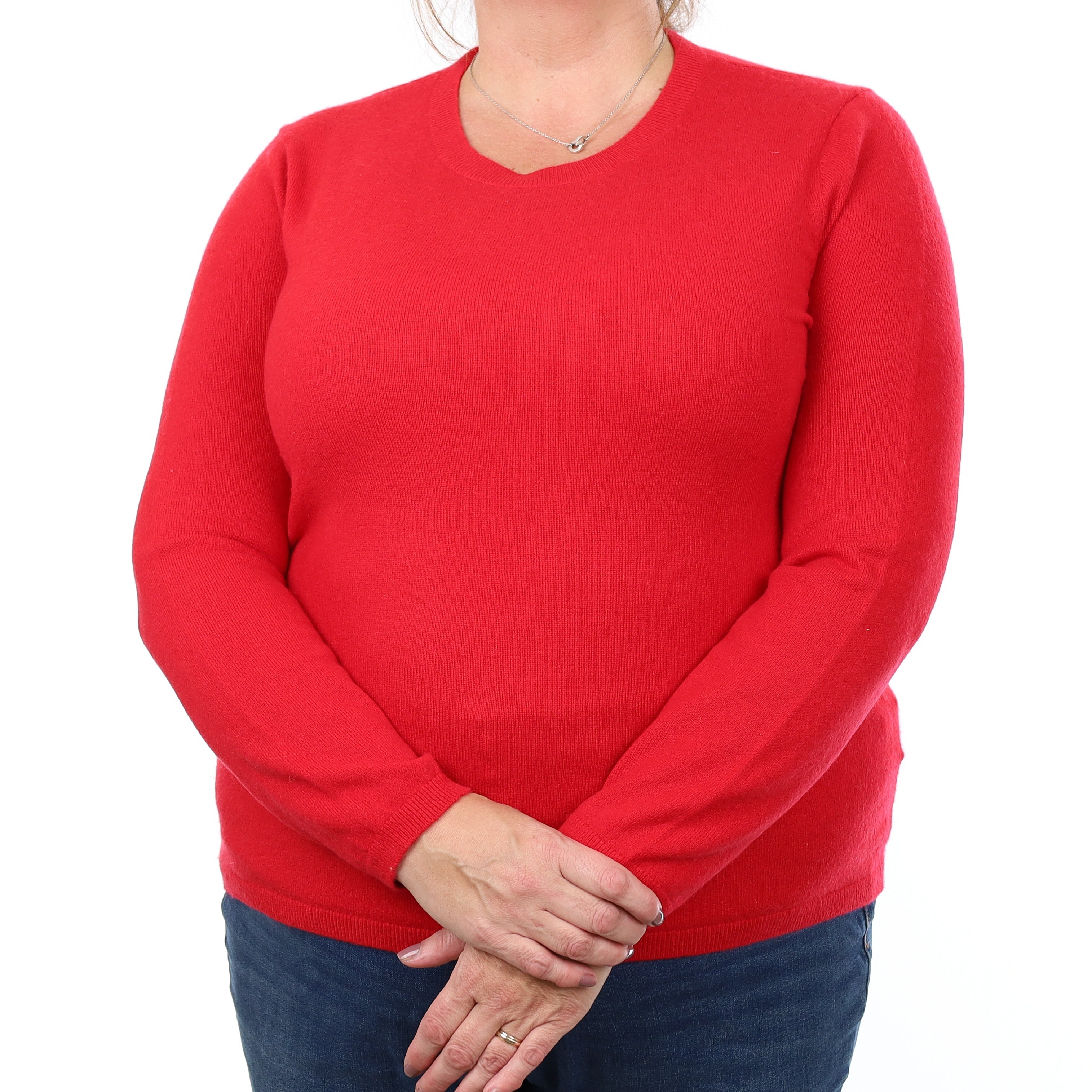 Berry Red Cashmere Crew Neck Jumper Extra Large