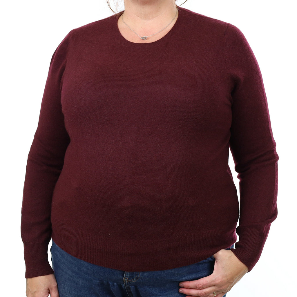 Mulberry Purple Cashmere Crew Neck Jumper Extra Large