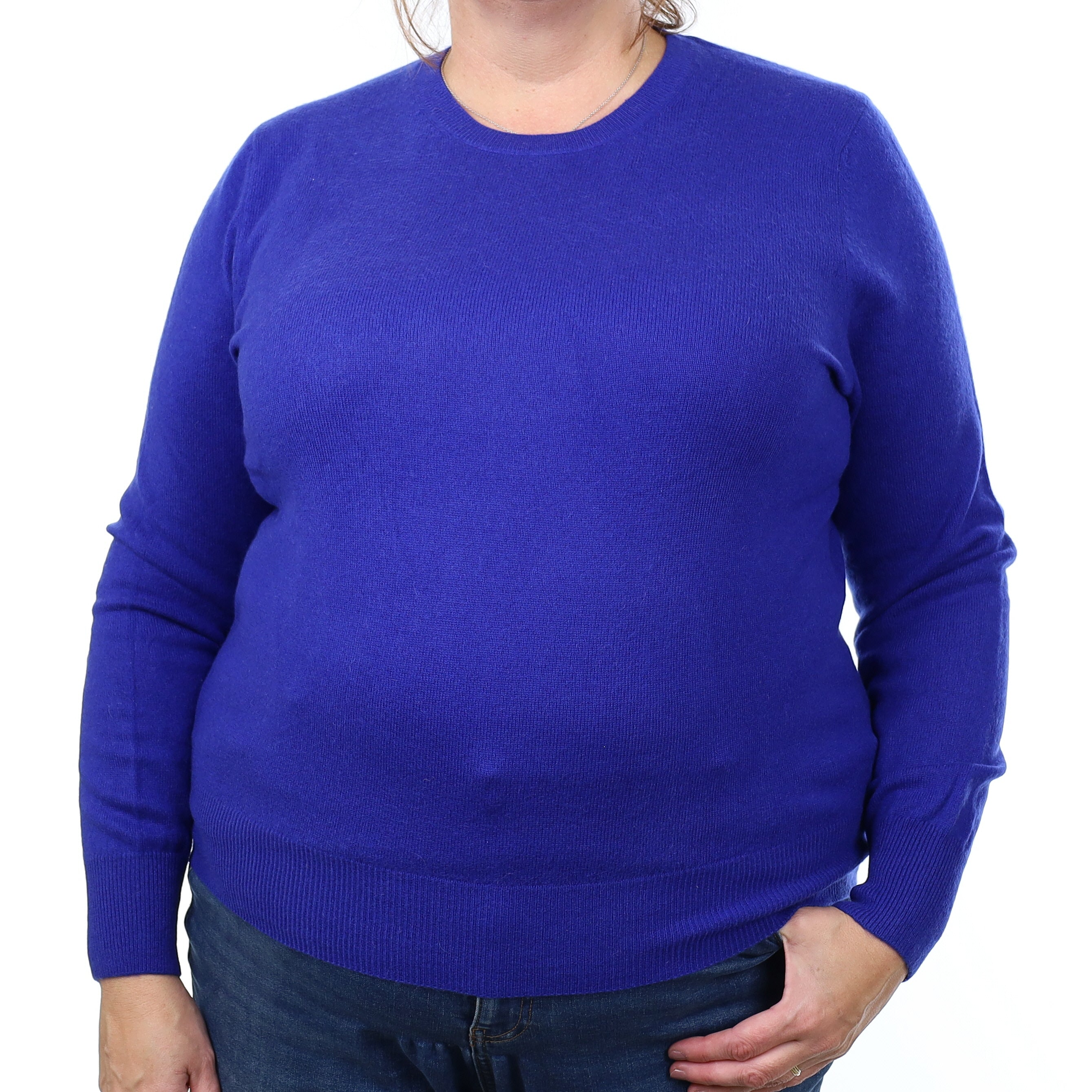 Electric Blue Cashmere Crew Neck Jumper Extra Large