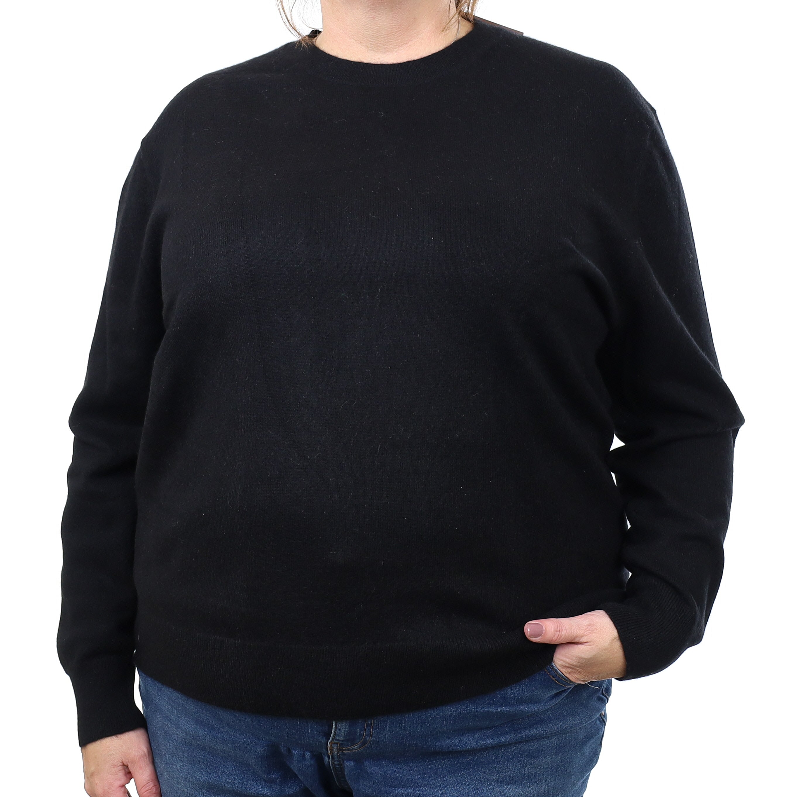 Black Cashmere Crew Neck Jumper 3XL