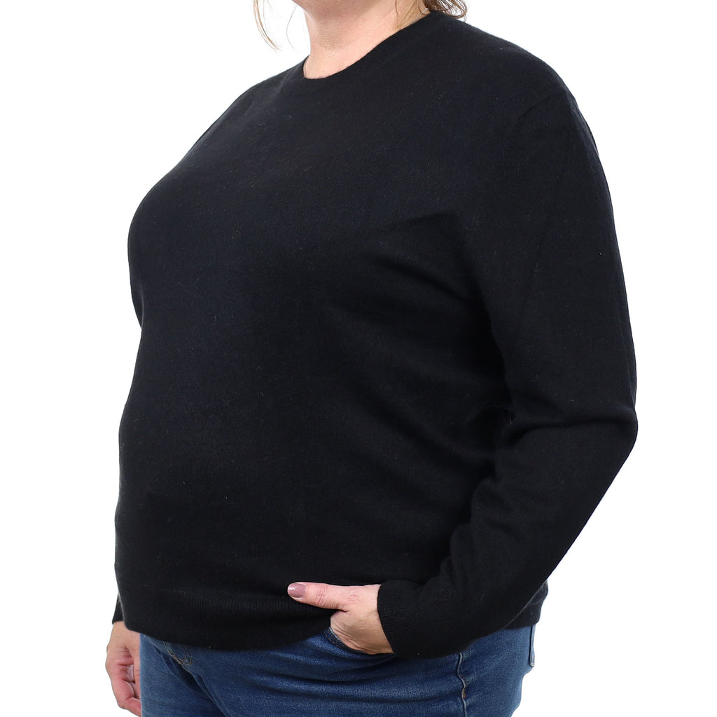 Black Cashmere Crew Neck Jumper 3XL