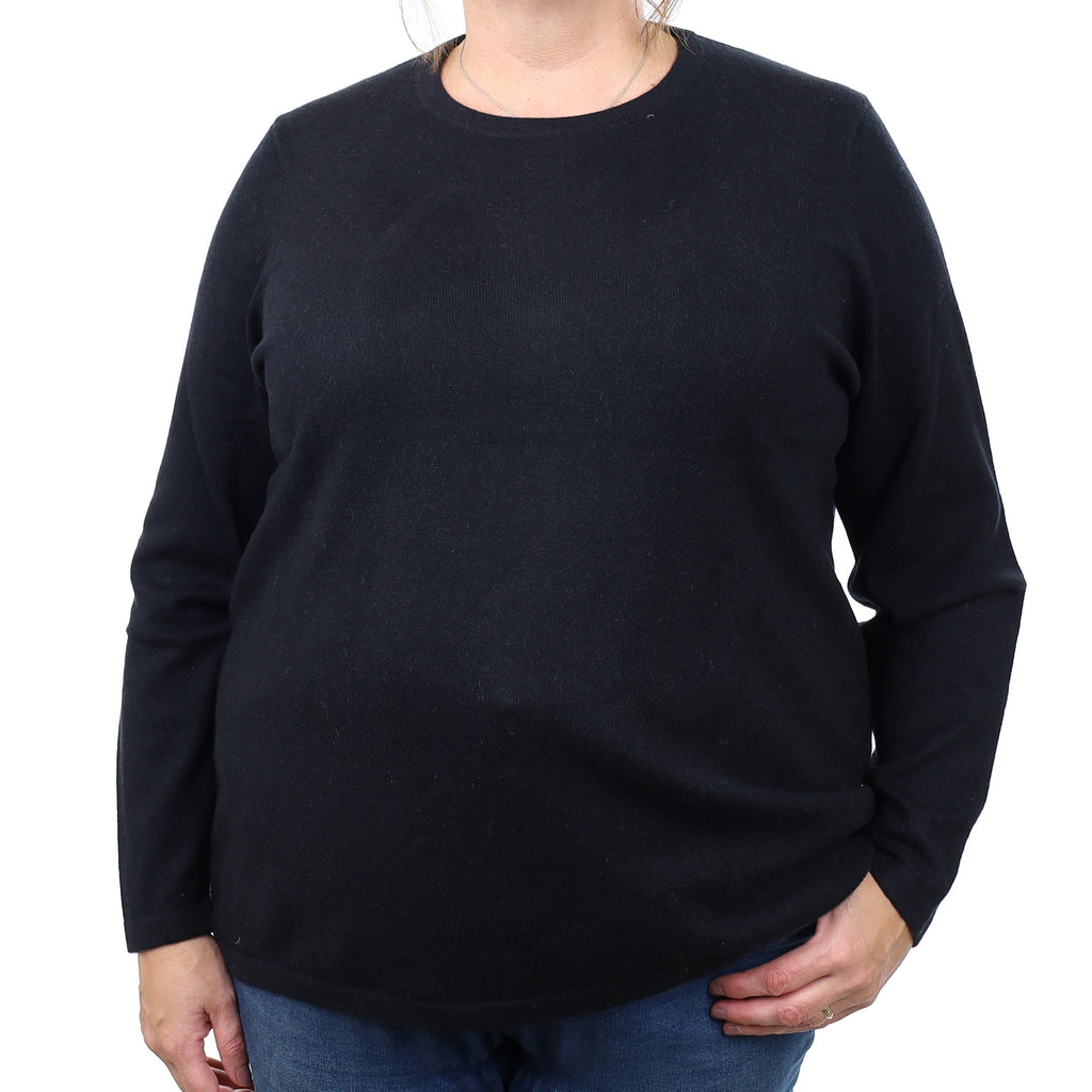 Black Cashmere Crew Neck Jumper XXXL