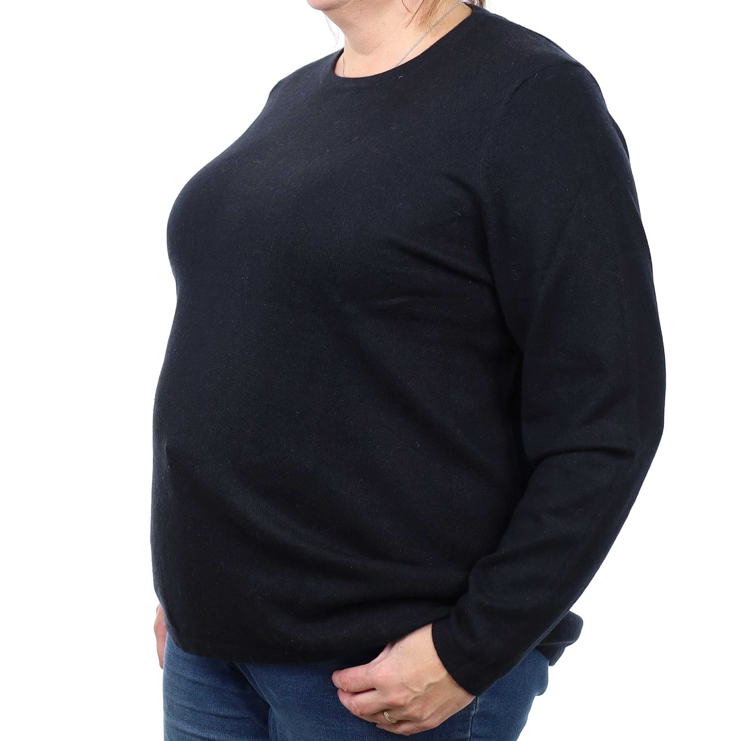 Black Cashmere Crew Neck Jumper XXXL