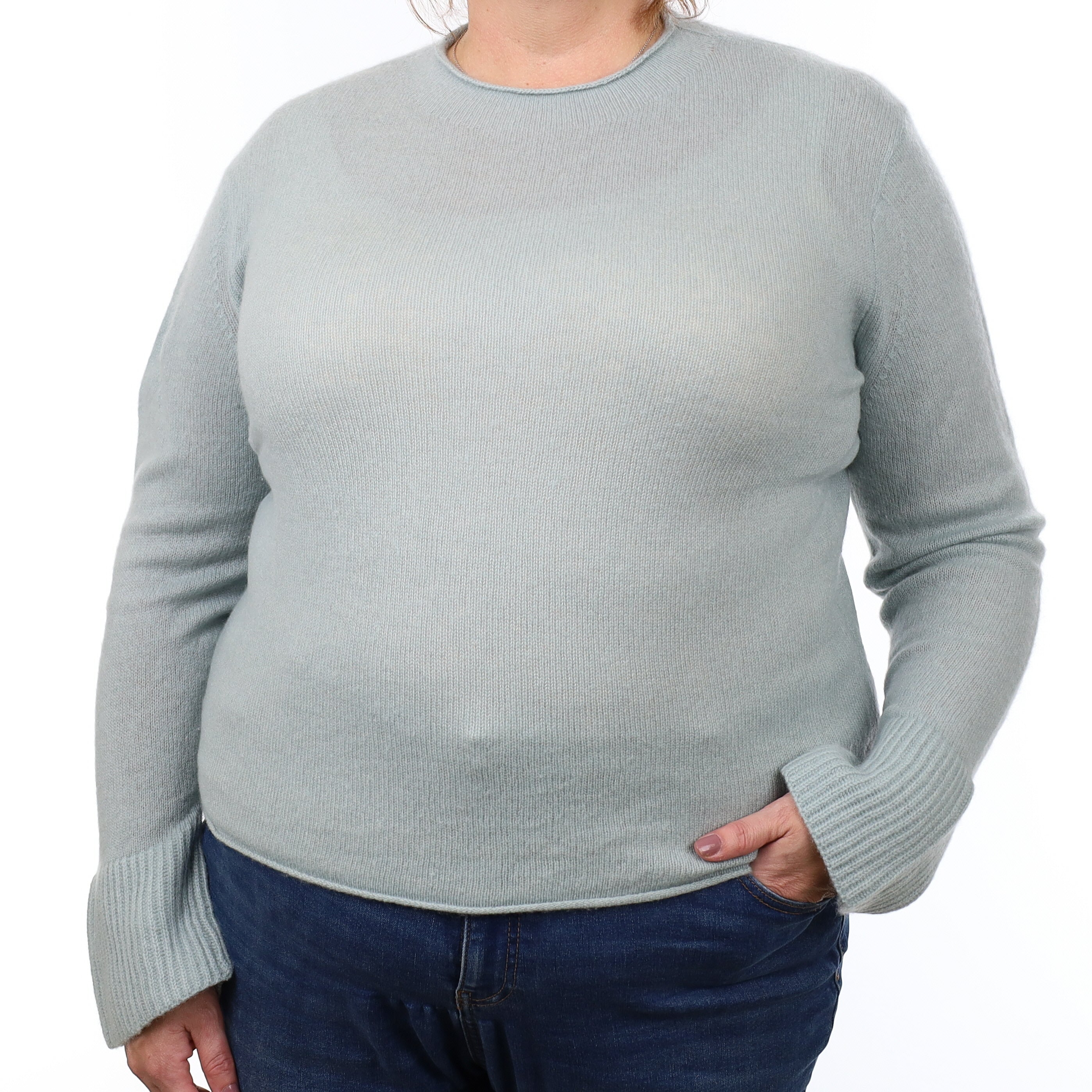 Jigsaw Dove Blue Cashmere Turtle Neck Jumper Extra Large