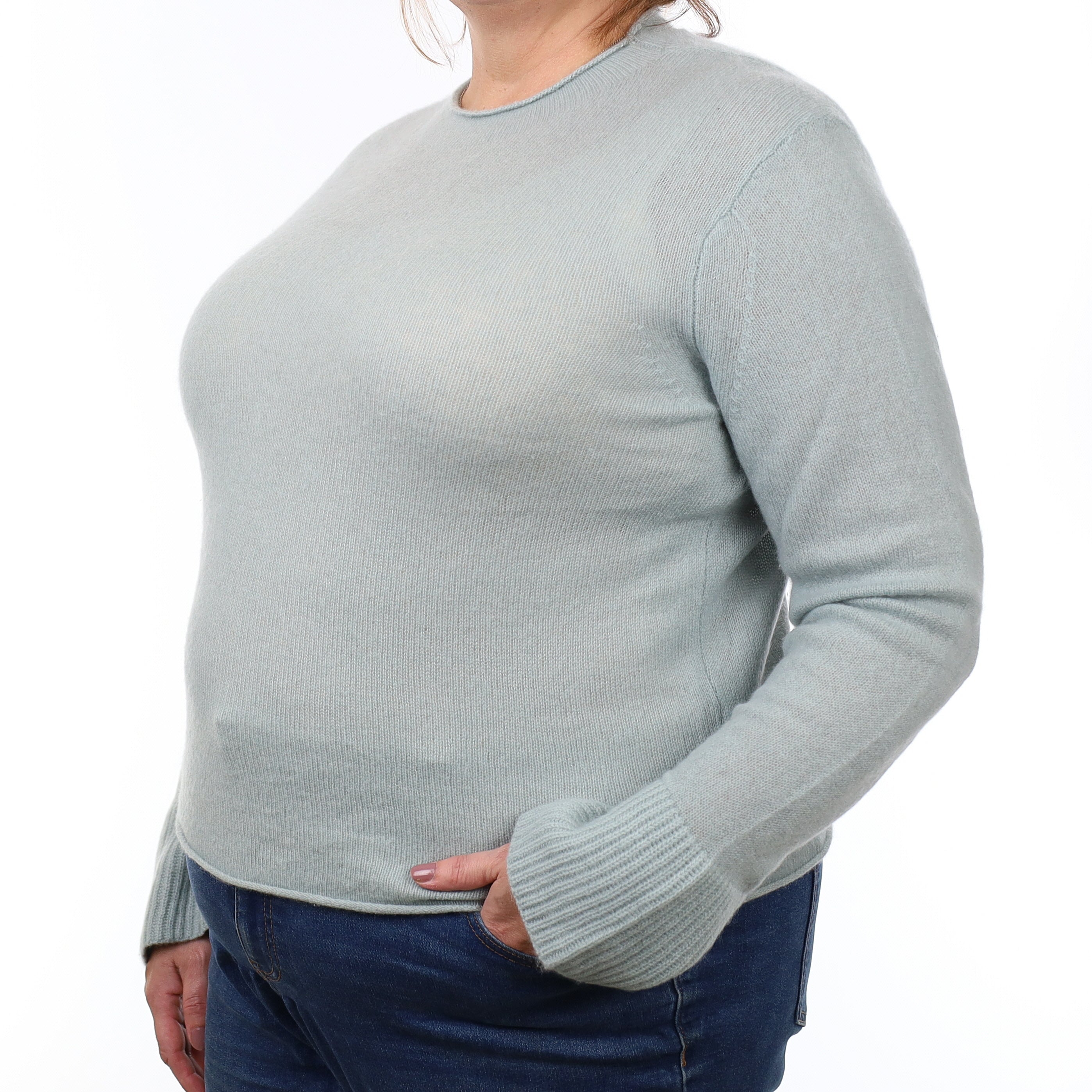 Jigsaw Dove Blue Cashmere Turtle Neck Jumper Extra Large