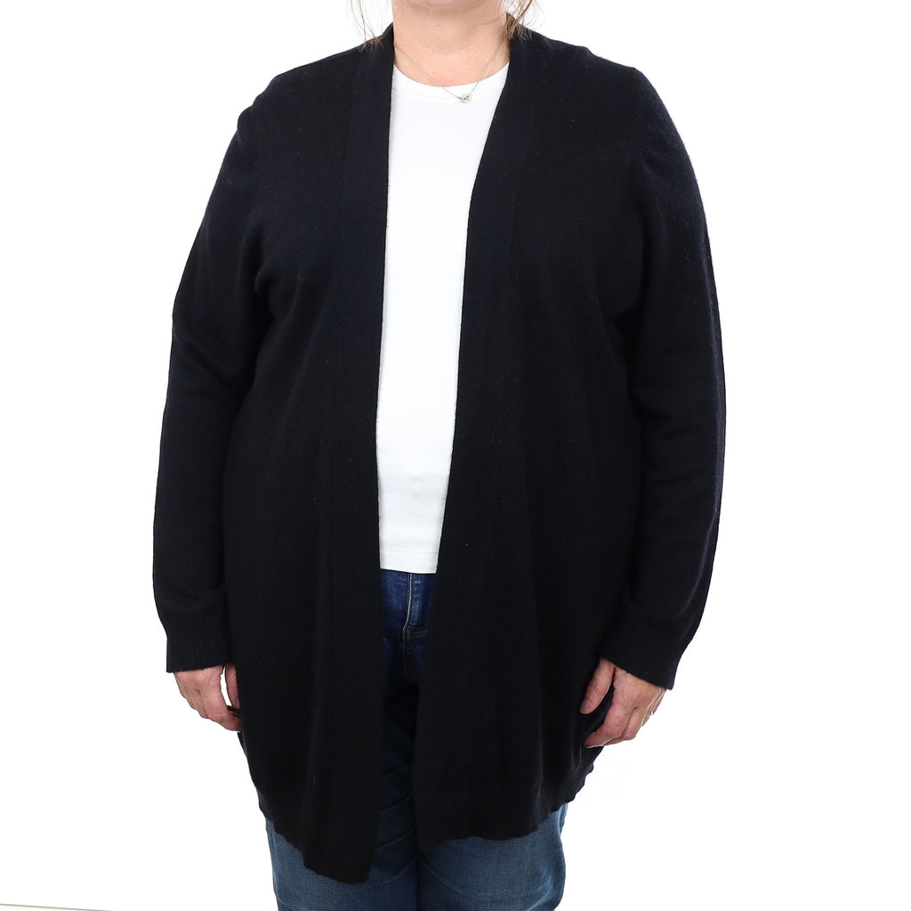 Black Cashmere Edge to Edge Cardigan 3XL
