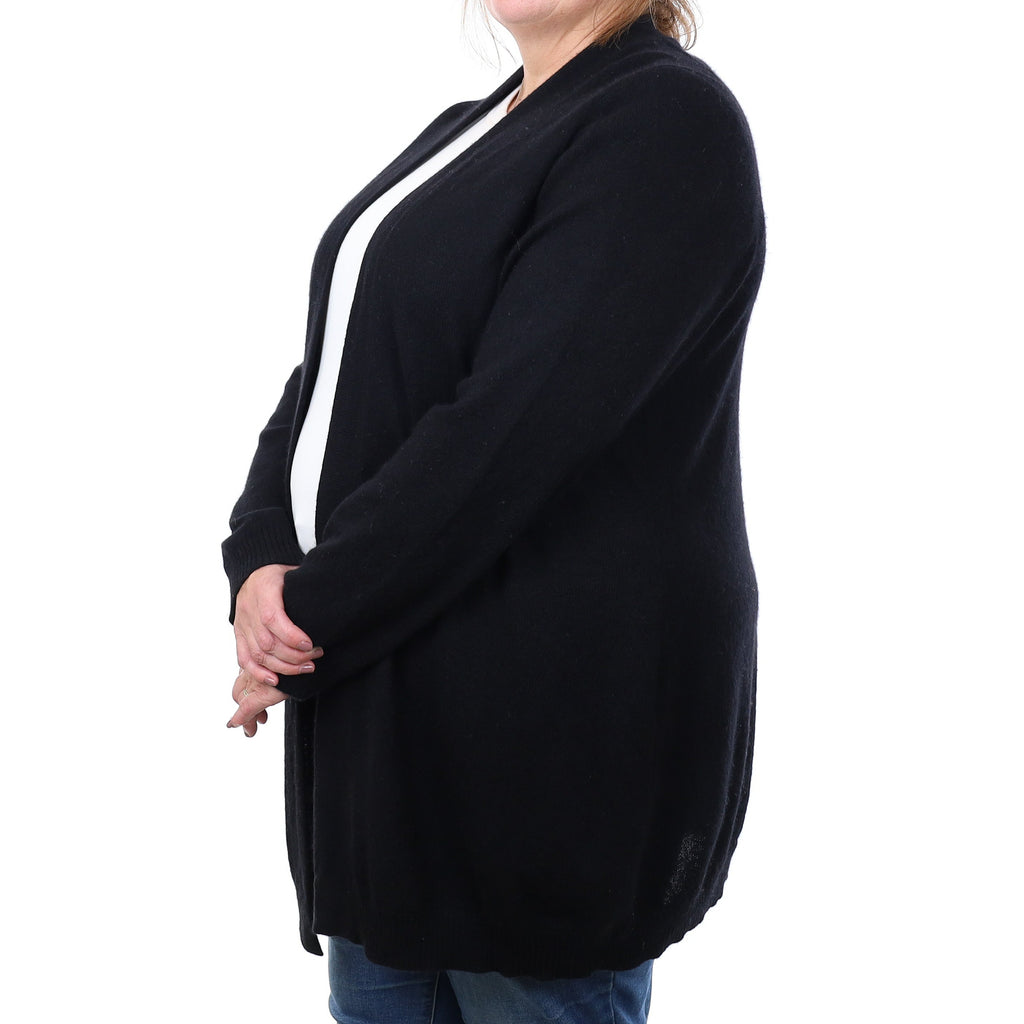 Black Cashmere Edge to Edge Cardigan 3XL